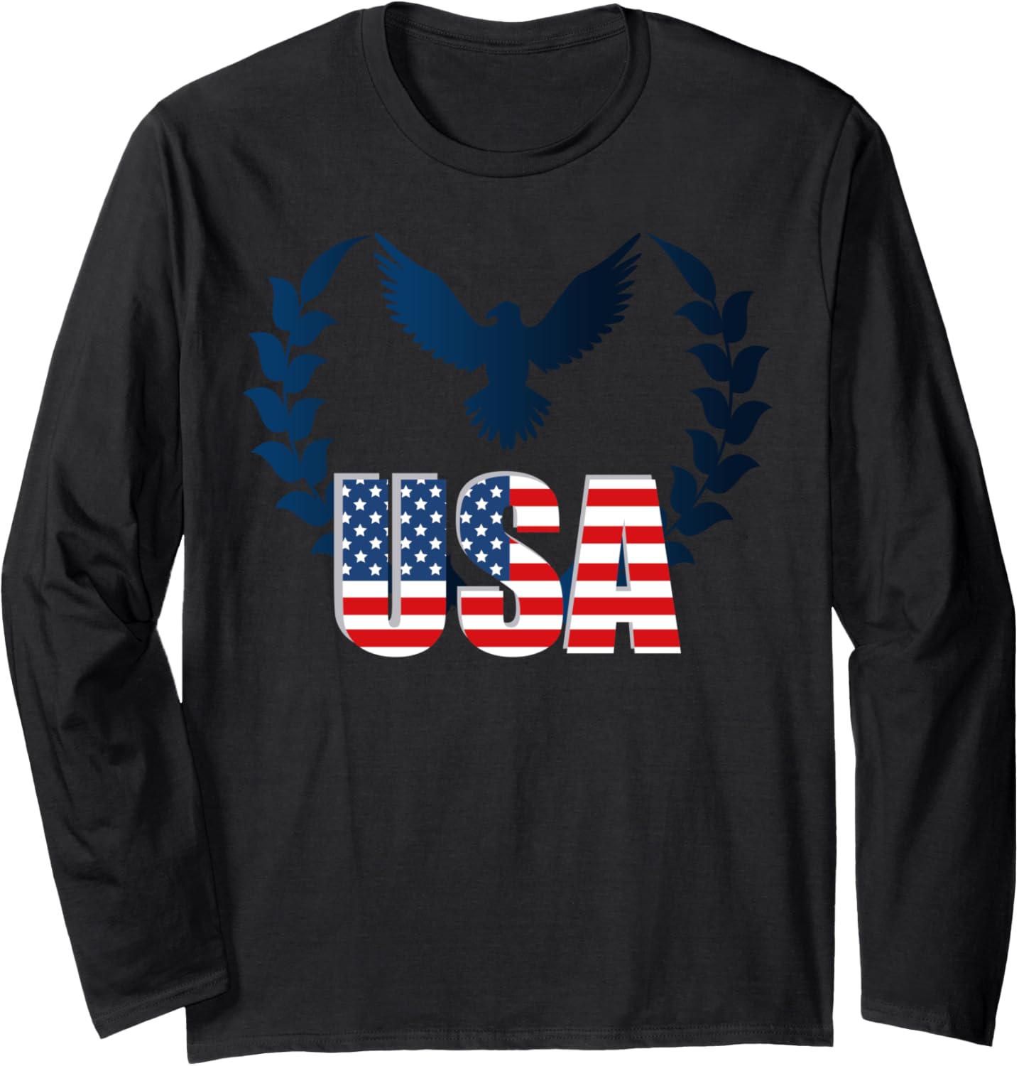 American Eagle with USA flag Long Sleeve
