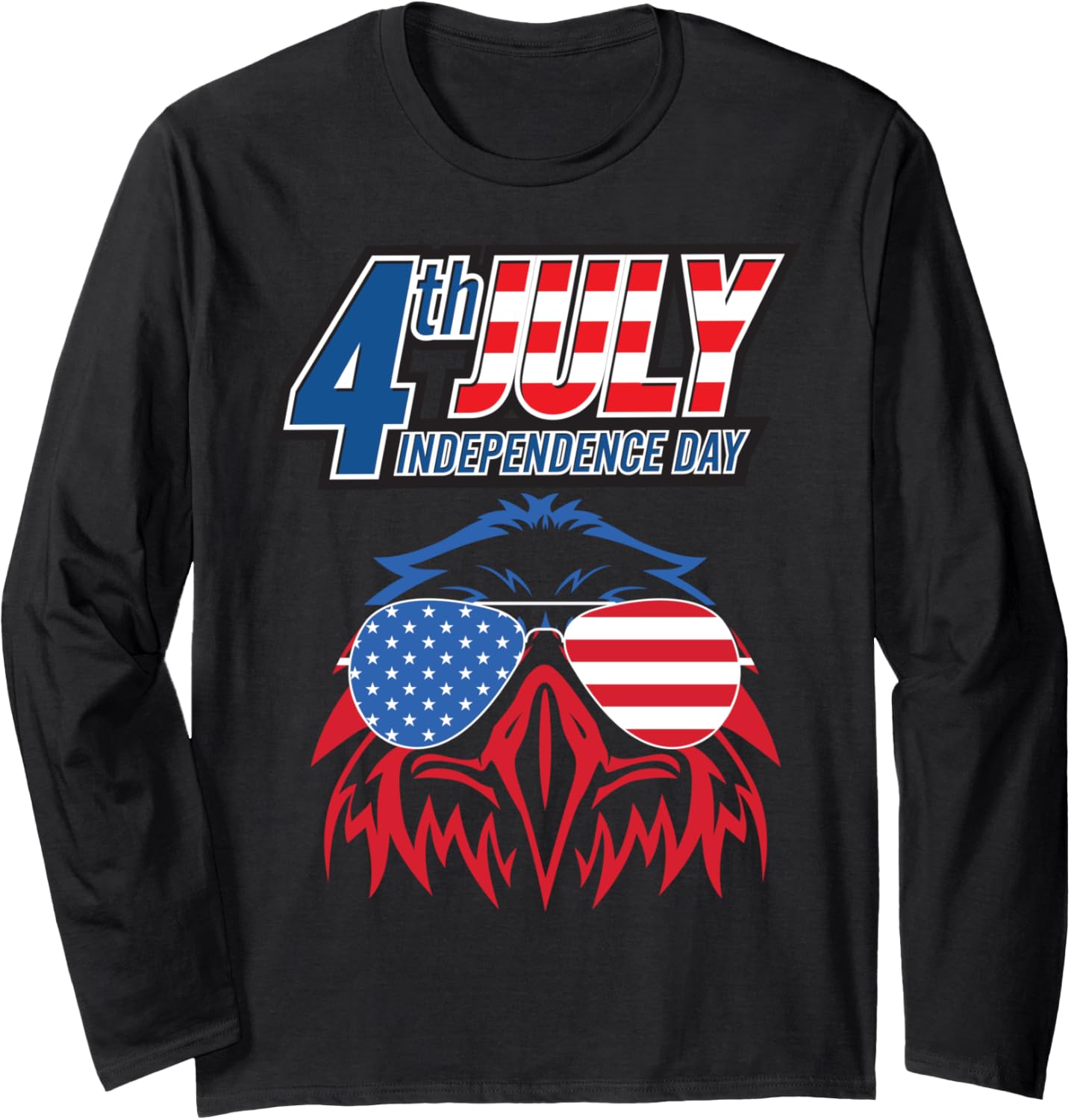 4th July American eagle flag- Independence Day Long Sleeve