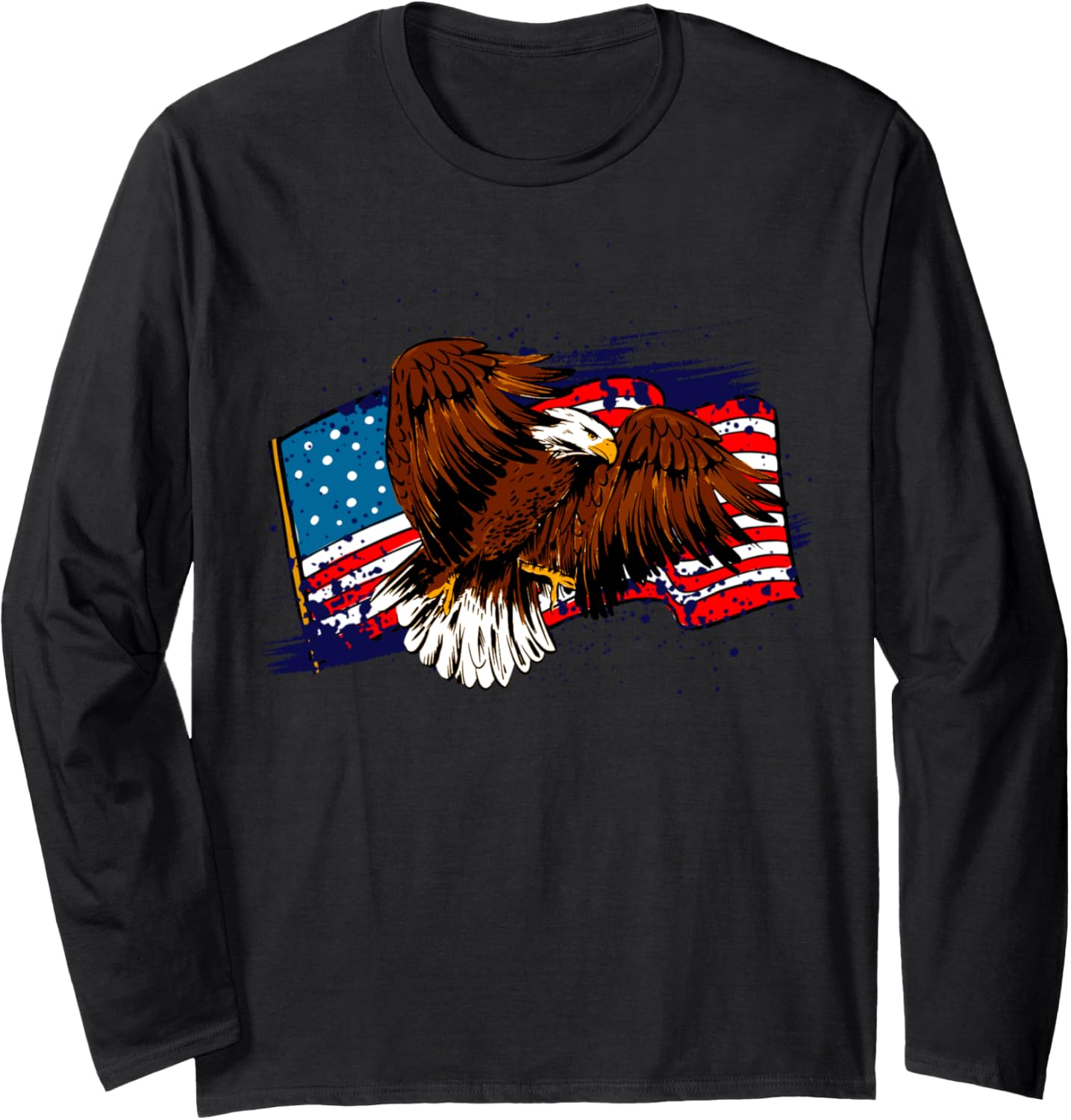 American Bald Eagle American Flag Long Sleeve