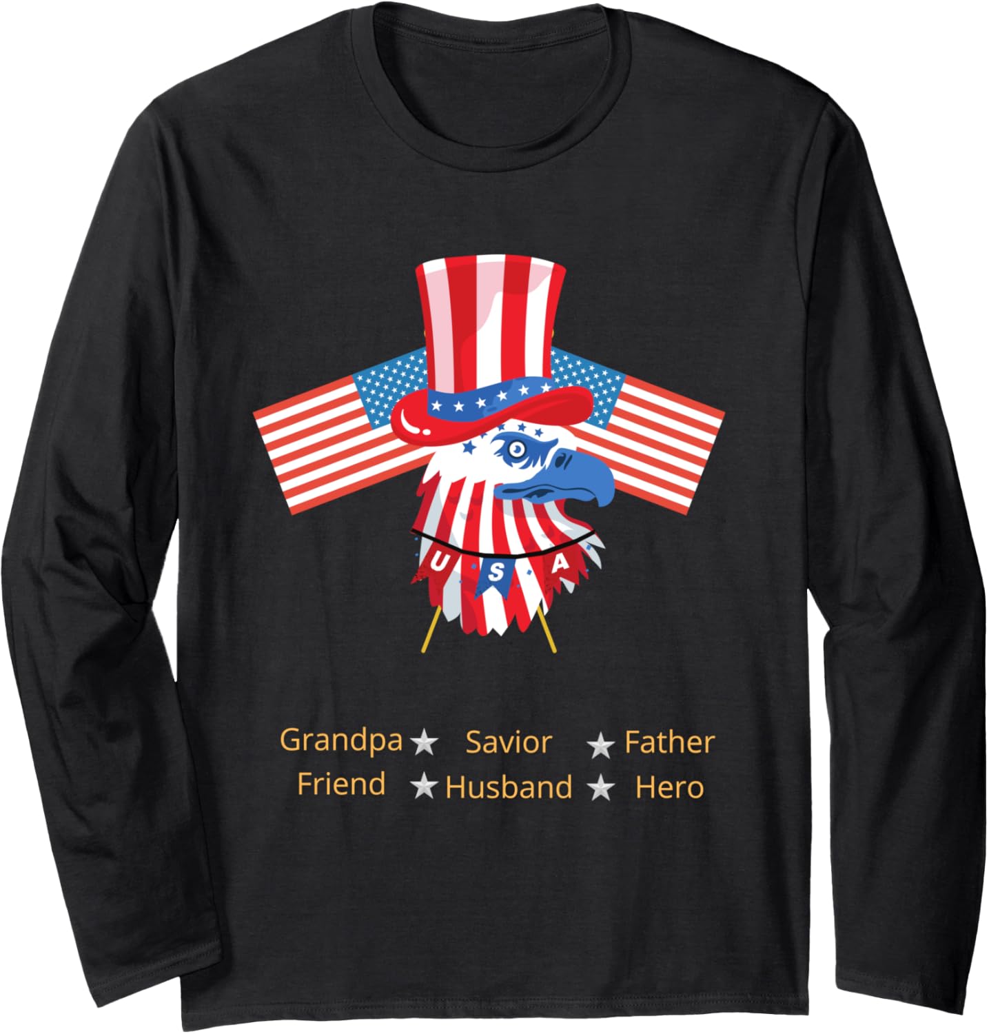 4th of July kids boys men Animal Eagle American Flag Long Sleeve