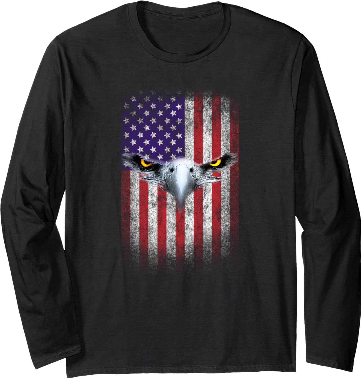 American Flag Eagle USA Distressed Long Sleeve