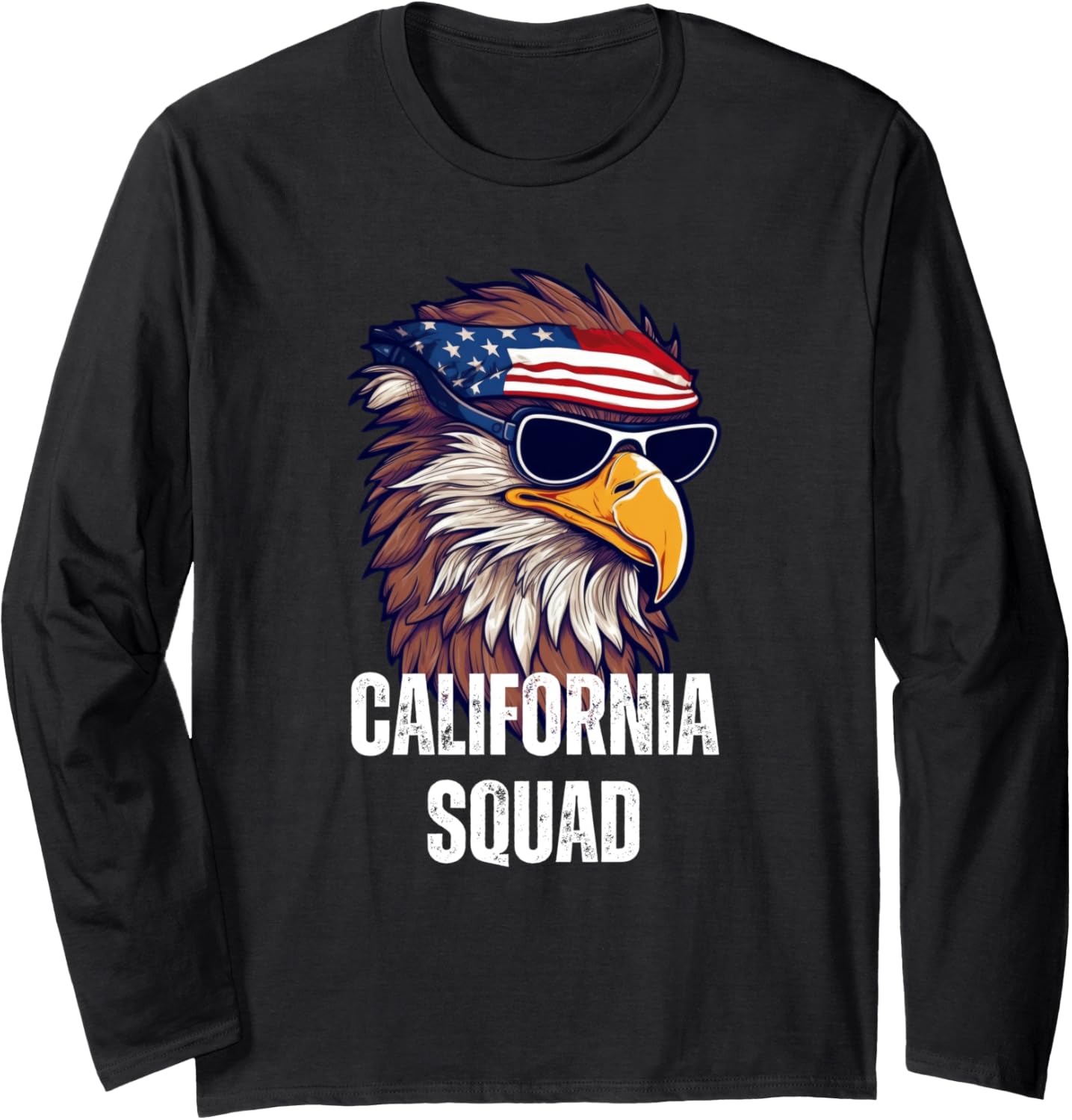 California Squad - Retro Bald Eagle American Flag Bandana Long Sleeve