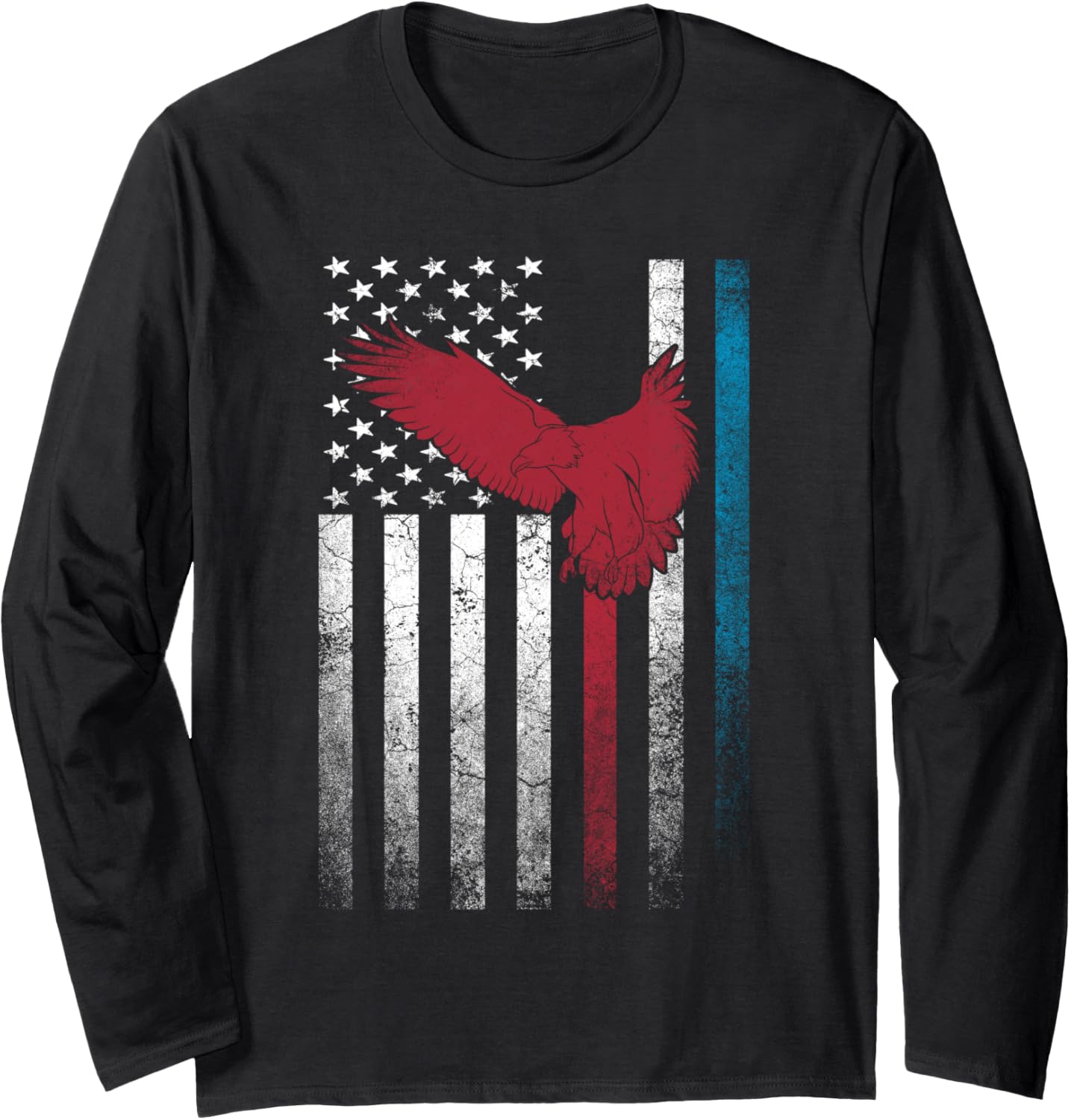 Bald Eagle Bird 4th of July Gift American Flag USA - America Long Sleeve