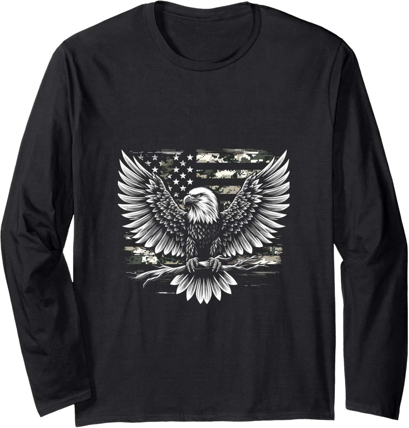 Bald Eagle American Flag USA Flag Long Sleeve