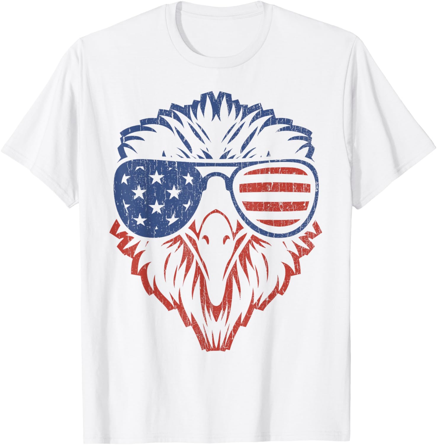 4th of July Patriotic Eagle USA Vintage American Flag T-Shirt for Women Kids Men