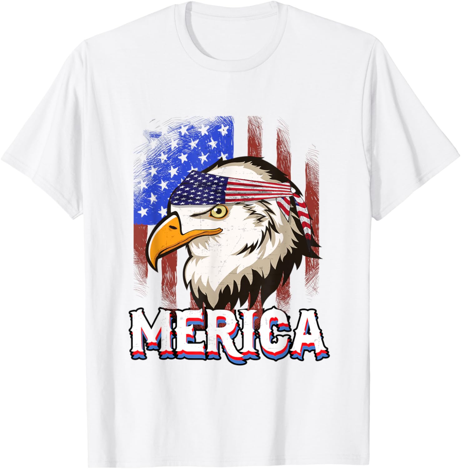 4th Of July Merica USA Flag Bald Eagle Patriotic Veteran