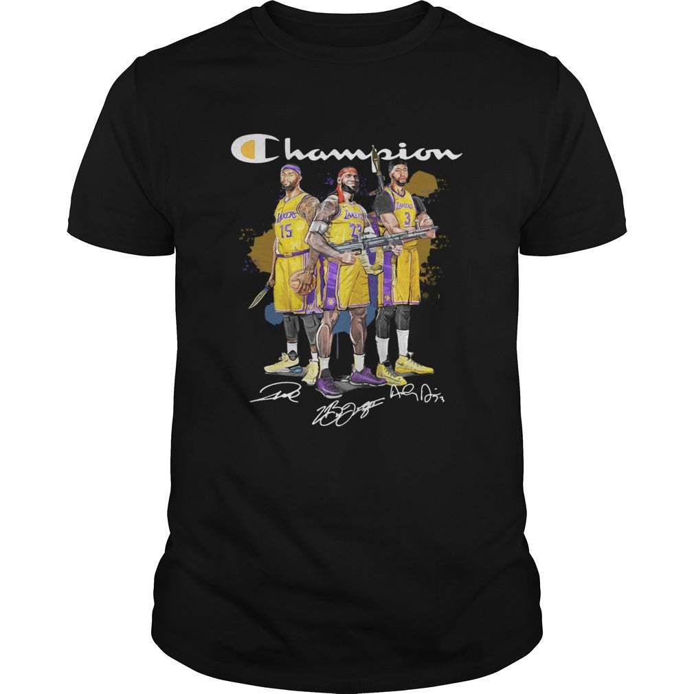 Angeles Lakers DeMarcus Cousins Anthony Davis LeBron James Champion signatures Shooter shirt