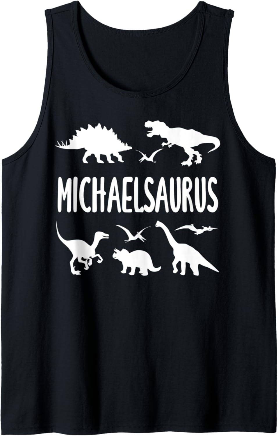 Dinosaur T Rex Dino Michael Michaelsaurus Boys Name Tank Top