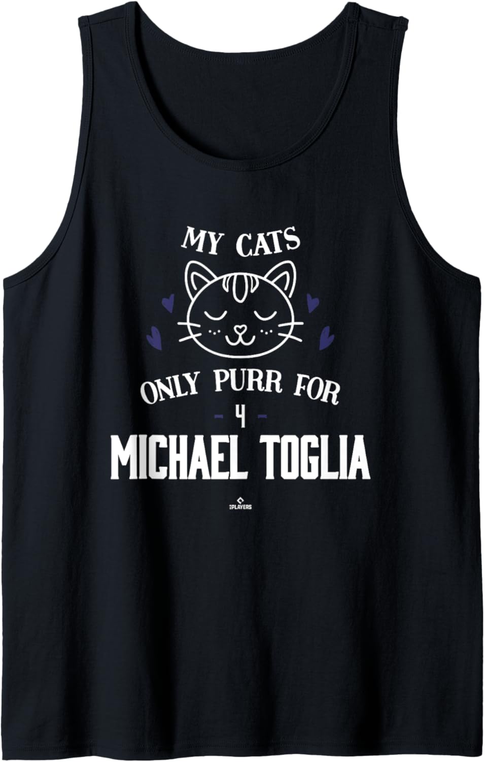 Cat Lovers for Michael Toglia Colorado Baseball MLBPA Tank Top