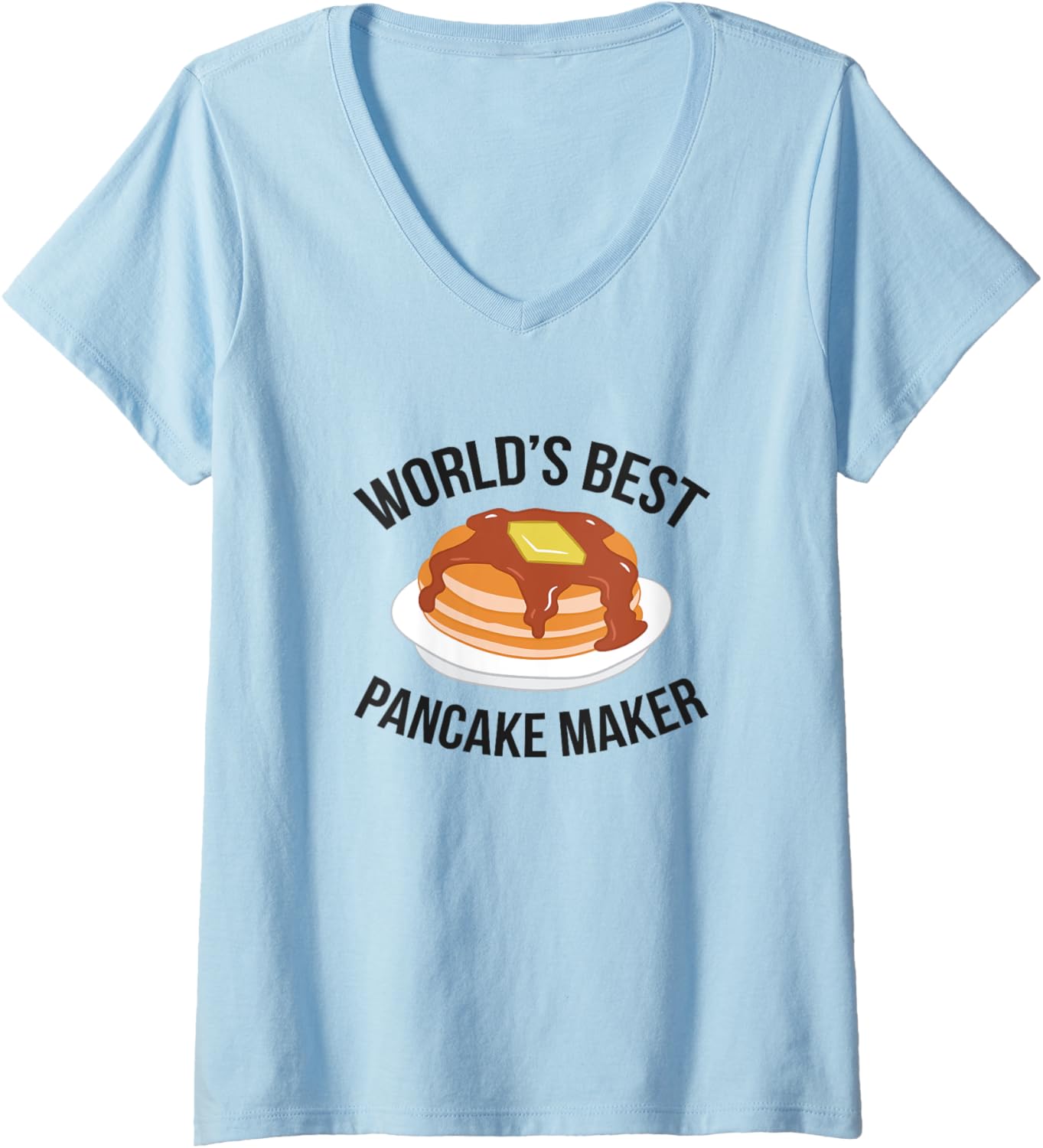 Womens Pancakes Breakfast World's Best Pancake Maker V-Neck