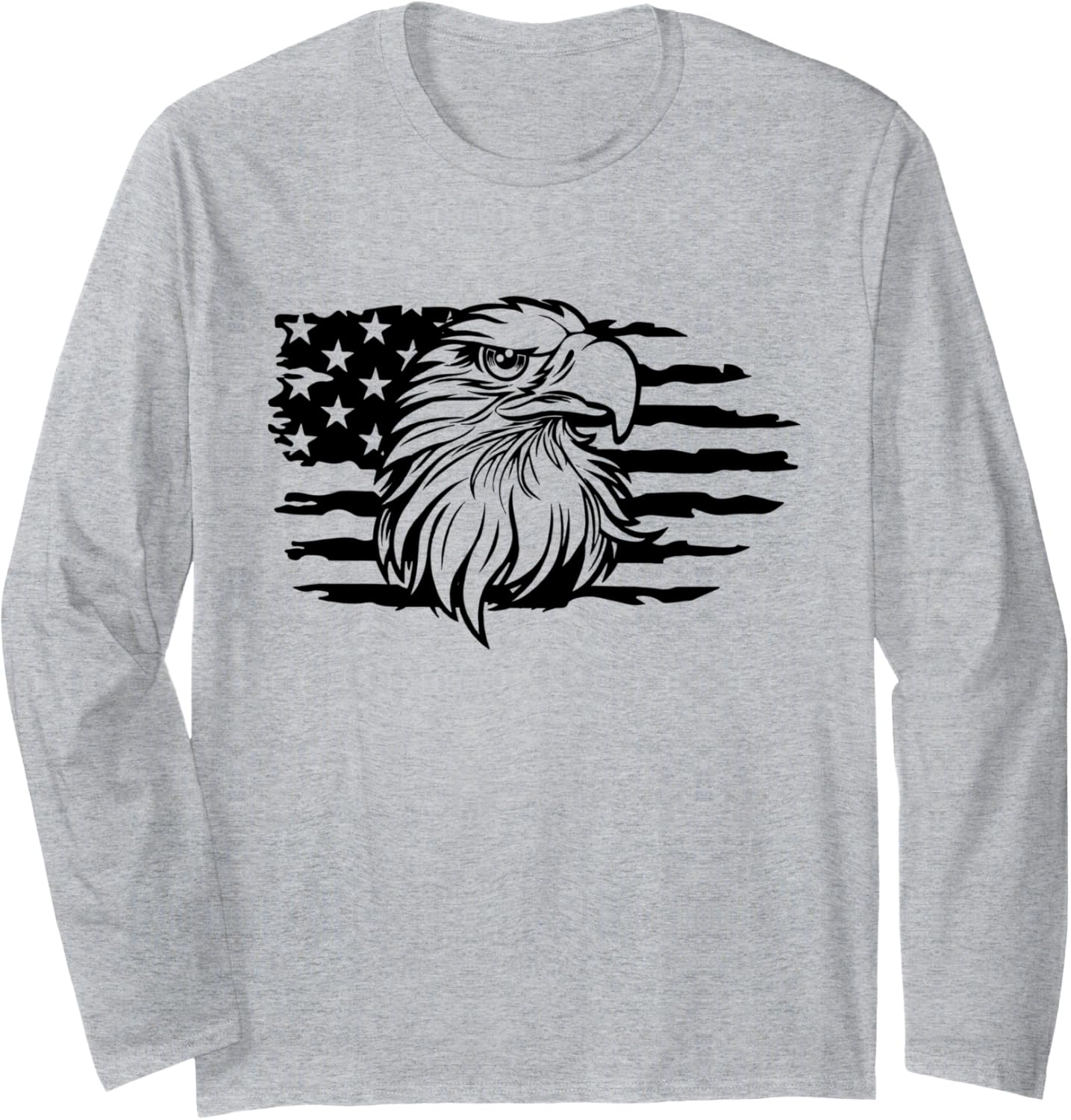 American Bald Eagle USA Flag Long Sleeve