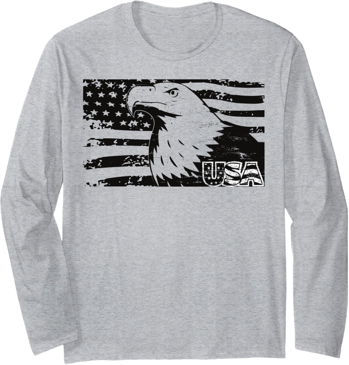 American 4th of July Eagle USA Flag Long Sleeve