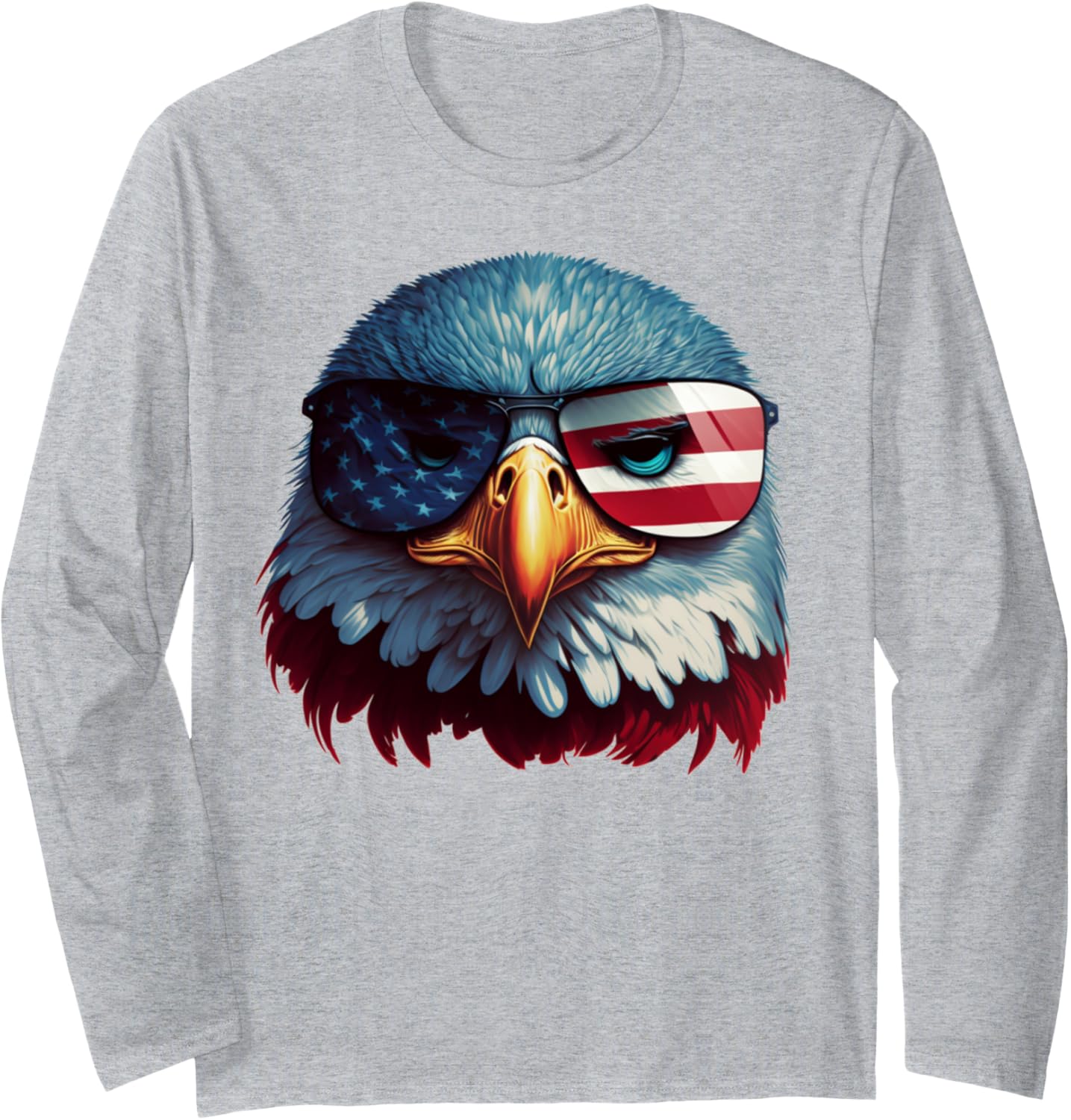American Bald Eagle USA Flag Shirt 4th of July Eagle USA Long Sleeve