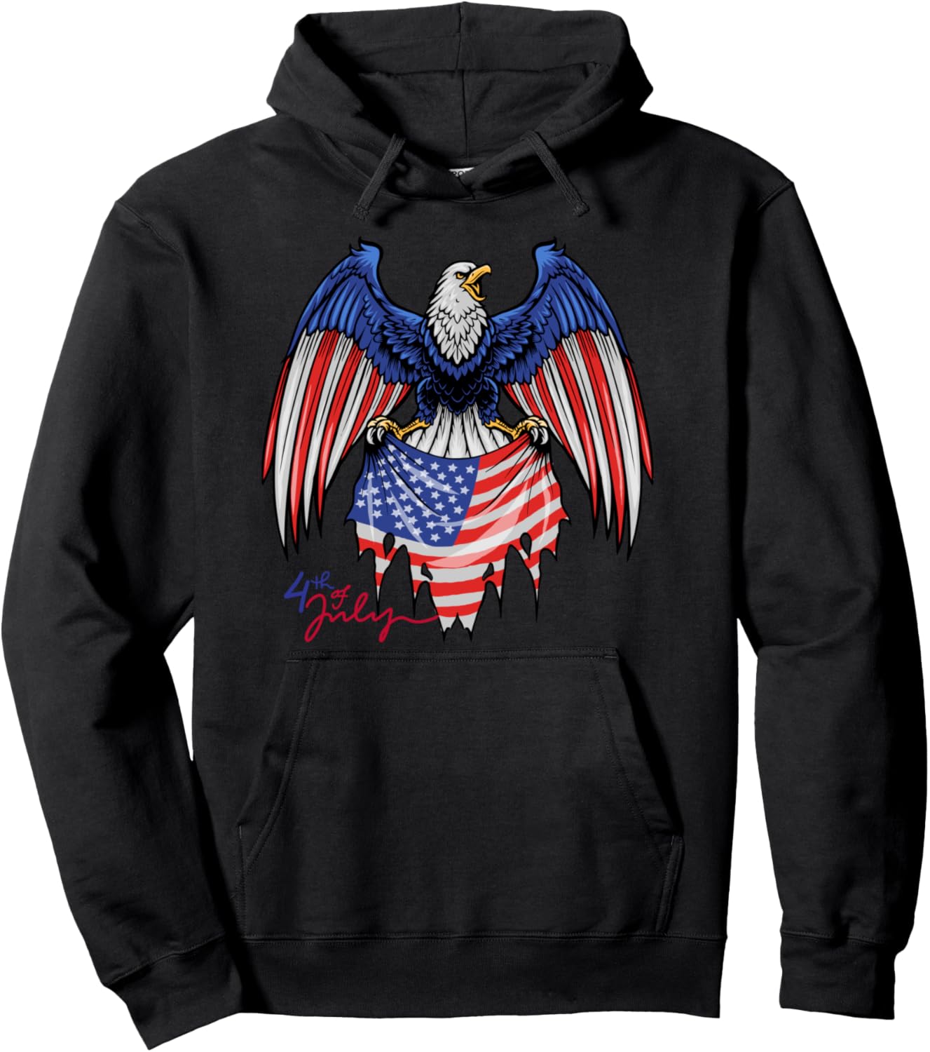 4th of July Tshirts - Patriotic Shirts - American Flag Eagle Pullover Hoodie