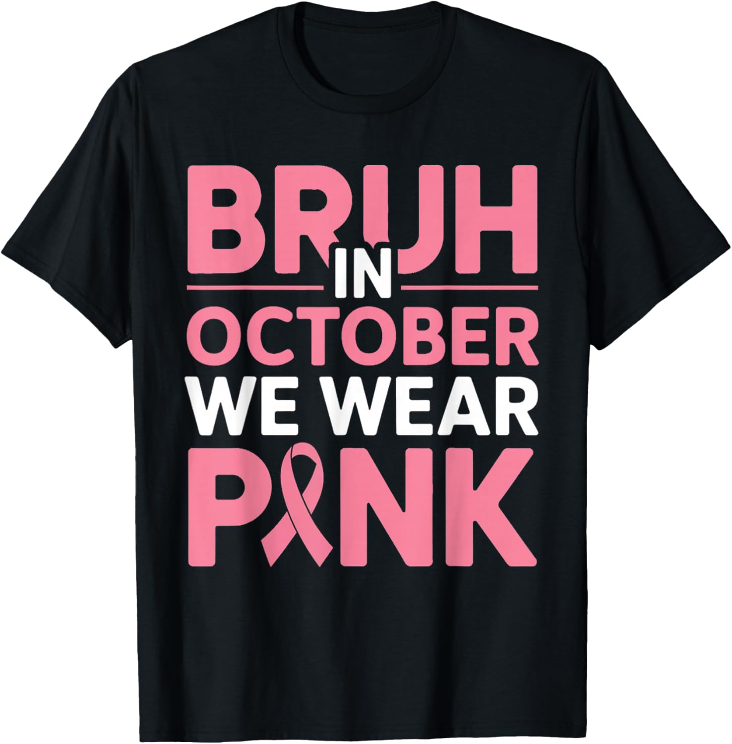 Breast Cancer Shirts for Boys Kids Bruh In October Wear Pink