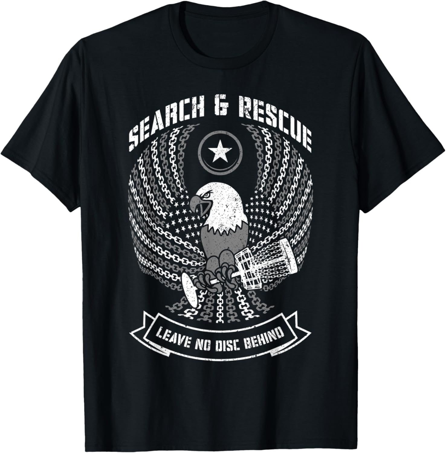 Disc Golf Search & Rescue Funny American Flag Eagle Basket T-Shirt for Women Kids Men
