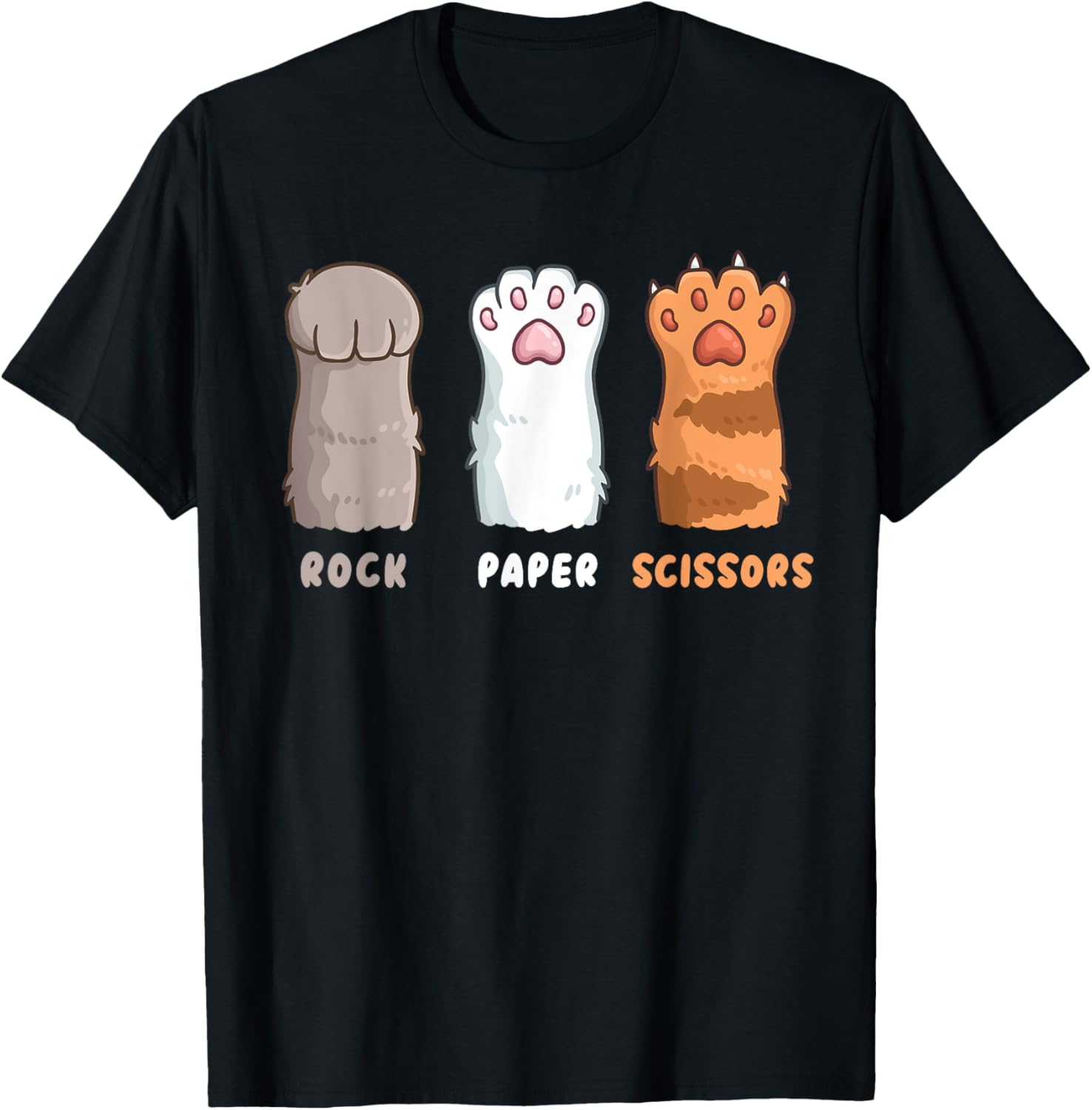Cat Lover Cat Owner Funny Cat Rock Paper Scissors T Shirt for Men Women Girls Kids