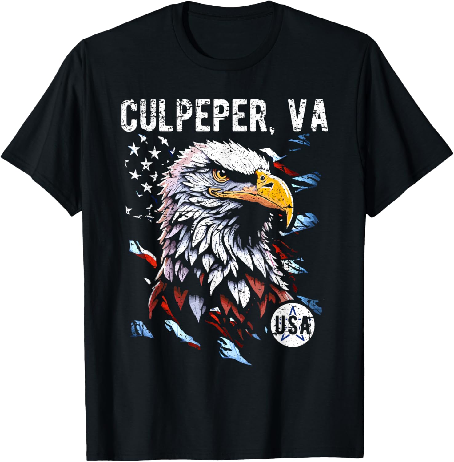 Culpeper VA Patriotic Eagle USA Flag Vintage Style Design