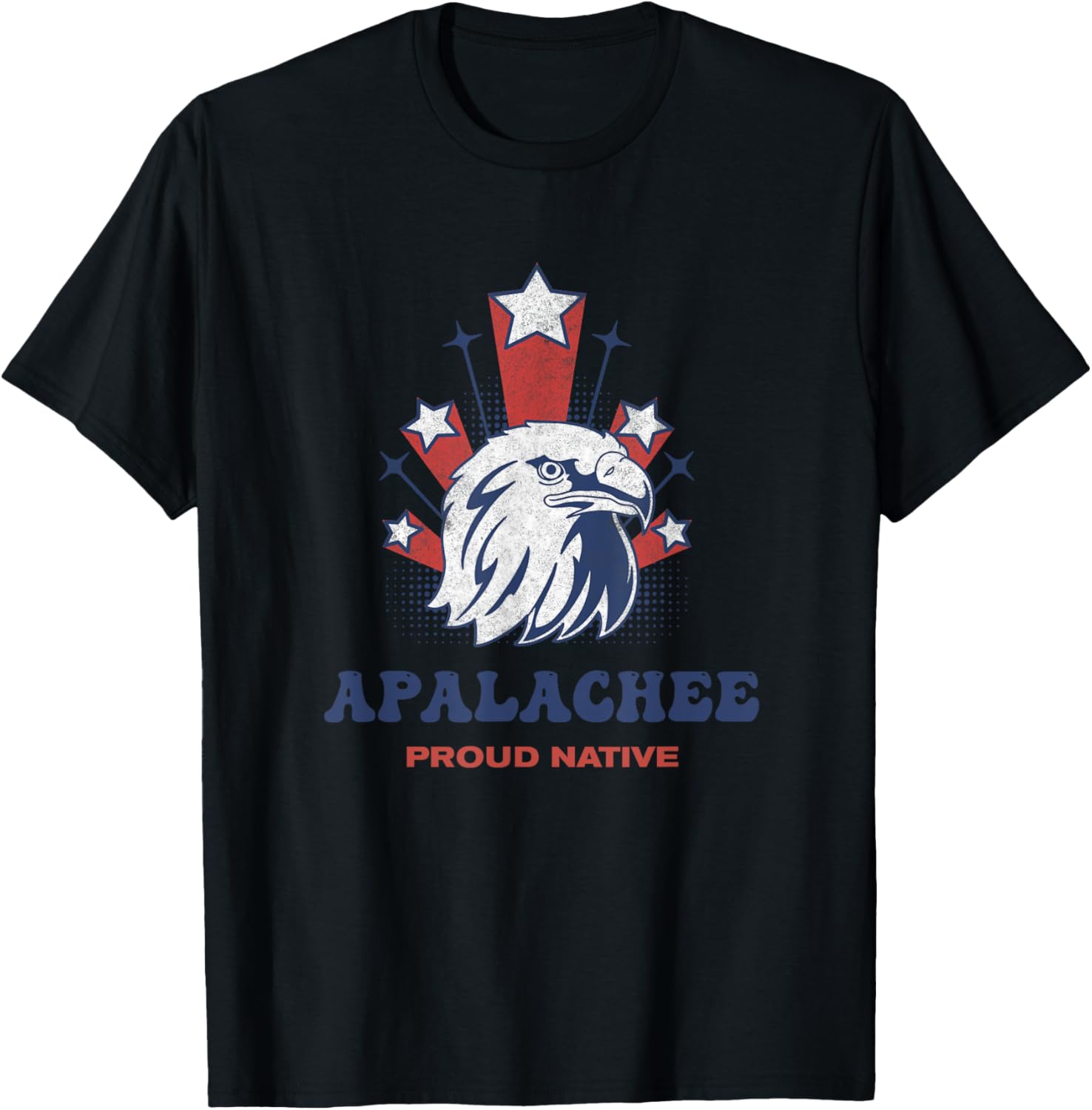 Apalachee Proud Native Indian Retro Eagle With Stars