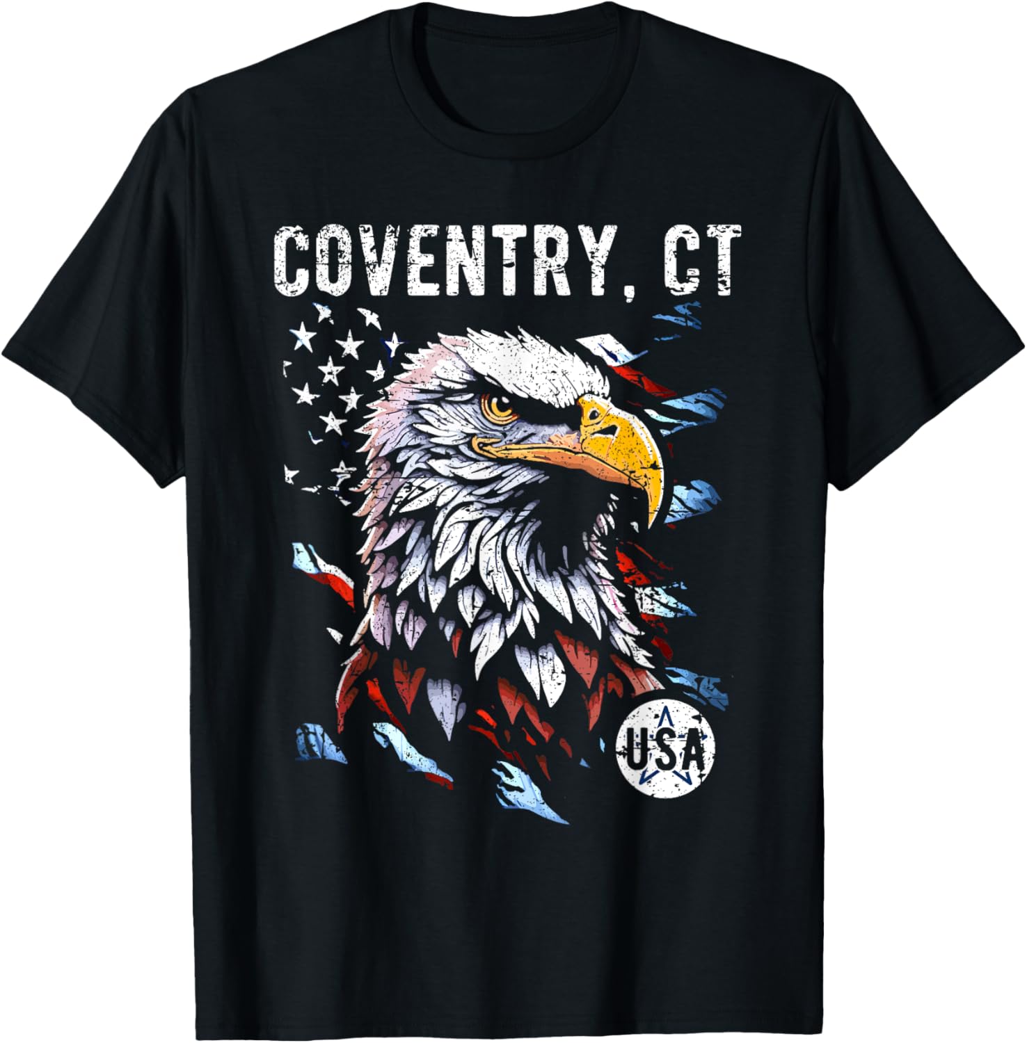 Coventry CT USA Patriotic Eagle USA Flag Design