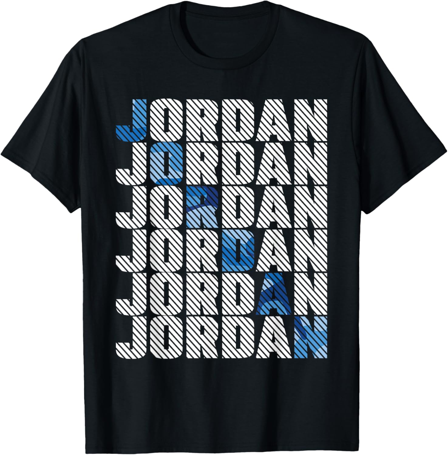 Diagonal Jordan Camo Pattern Blue Retro Camouflage