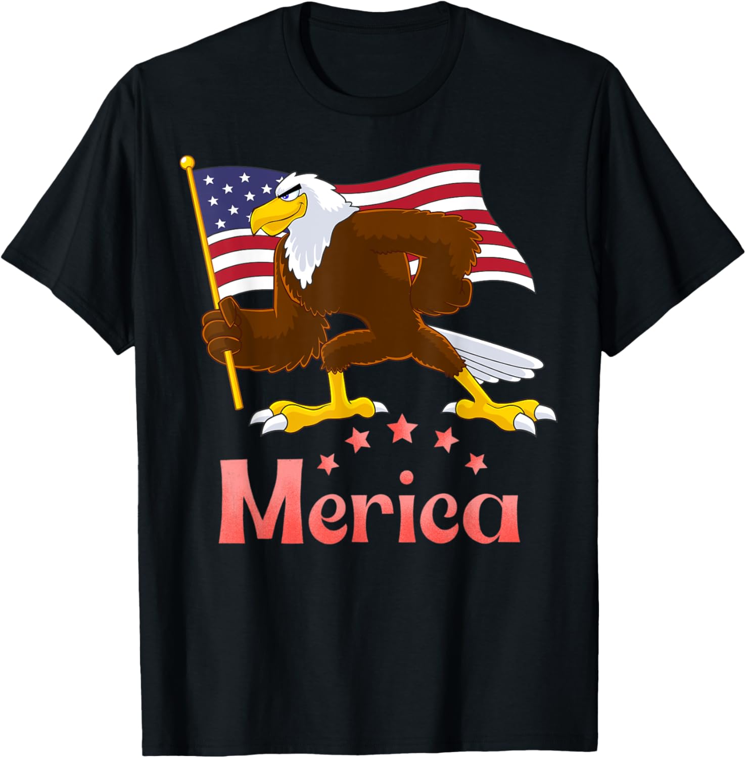 Cute American Bald Eagle 4th of July Patriotic USA Flag
