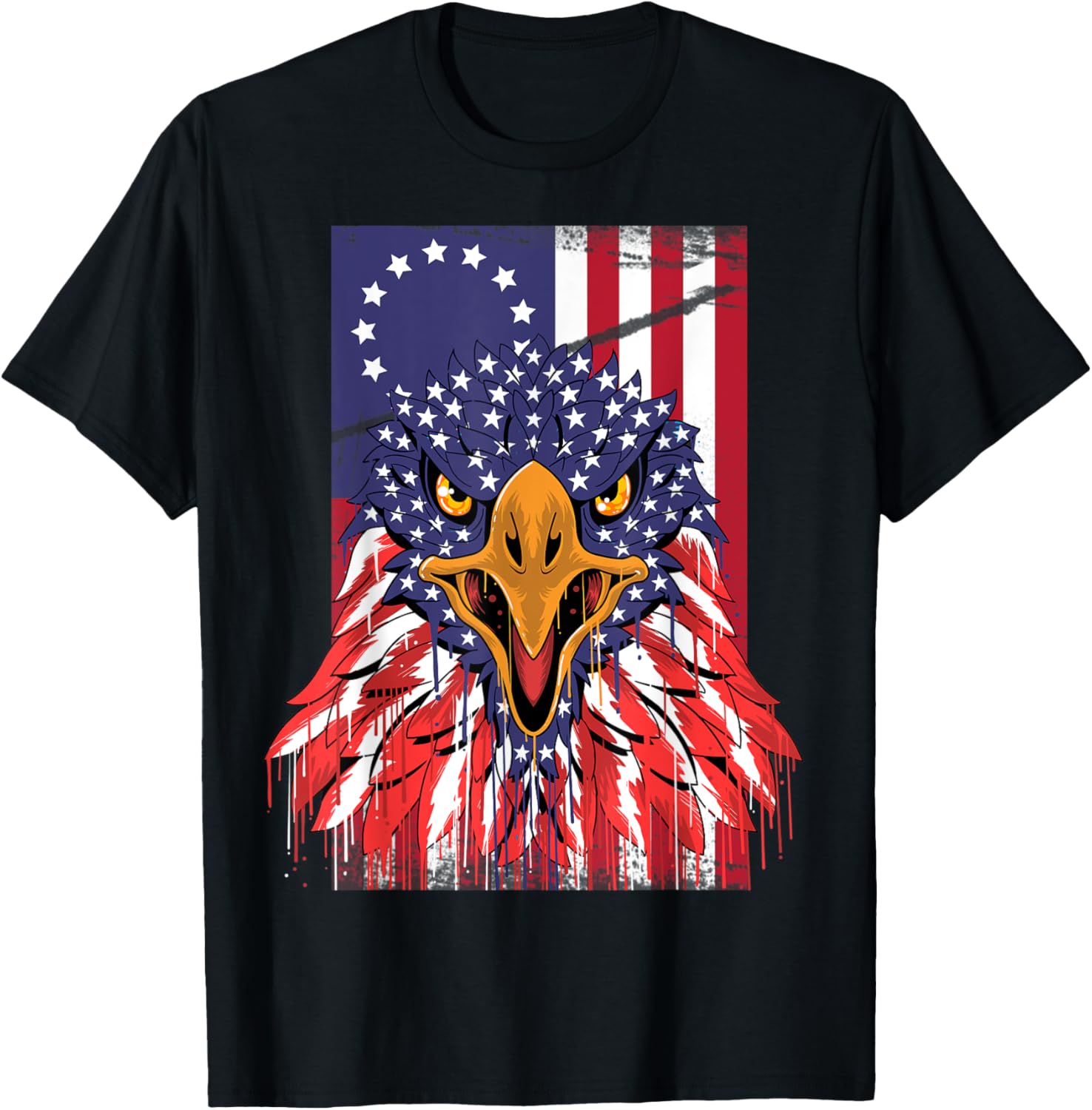 Betsy Ross Flag Shirt US American Patriot Eagle Stand Gift