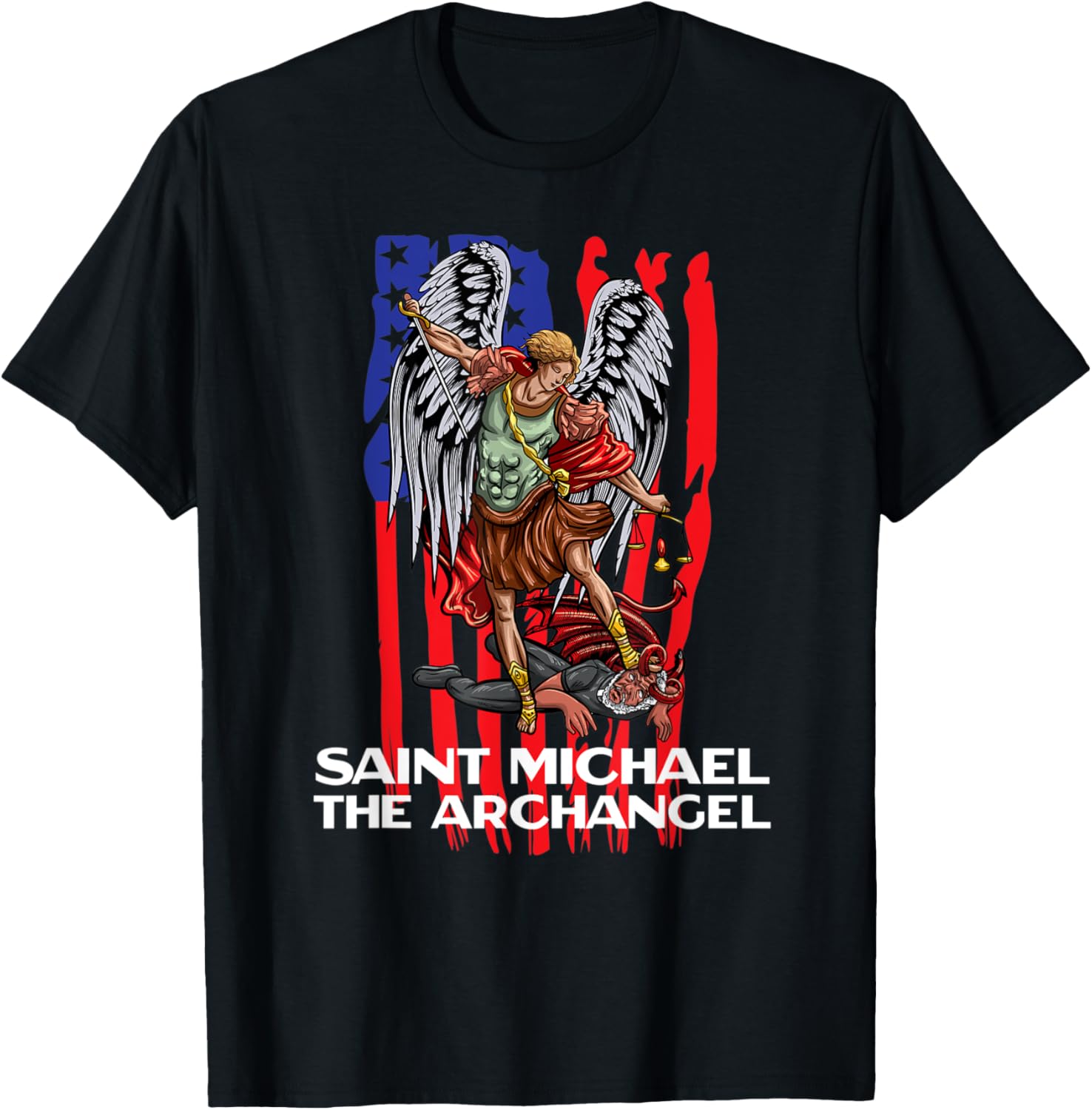 American Flag Saint Michael The Archangel Catholic