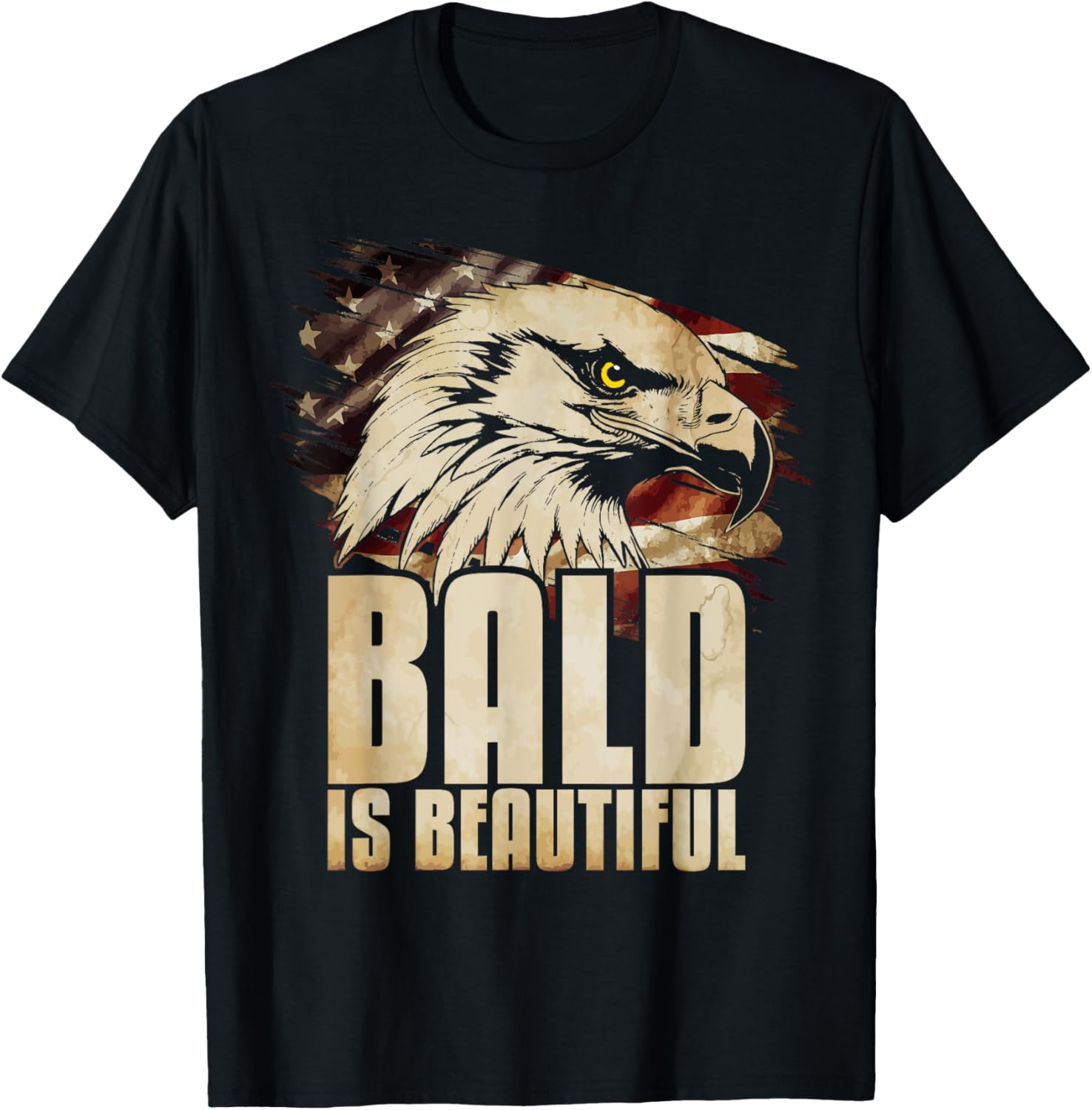 Bald is Beautiful 4th of July Eagle Patriotic American Flag Women Men