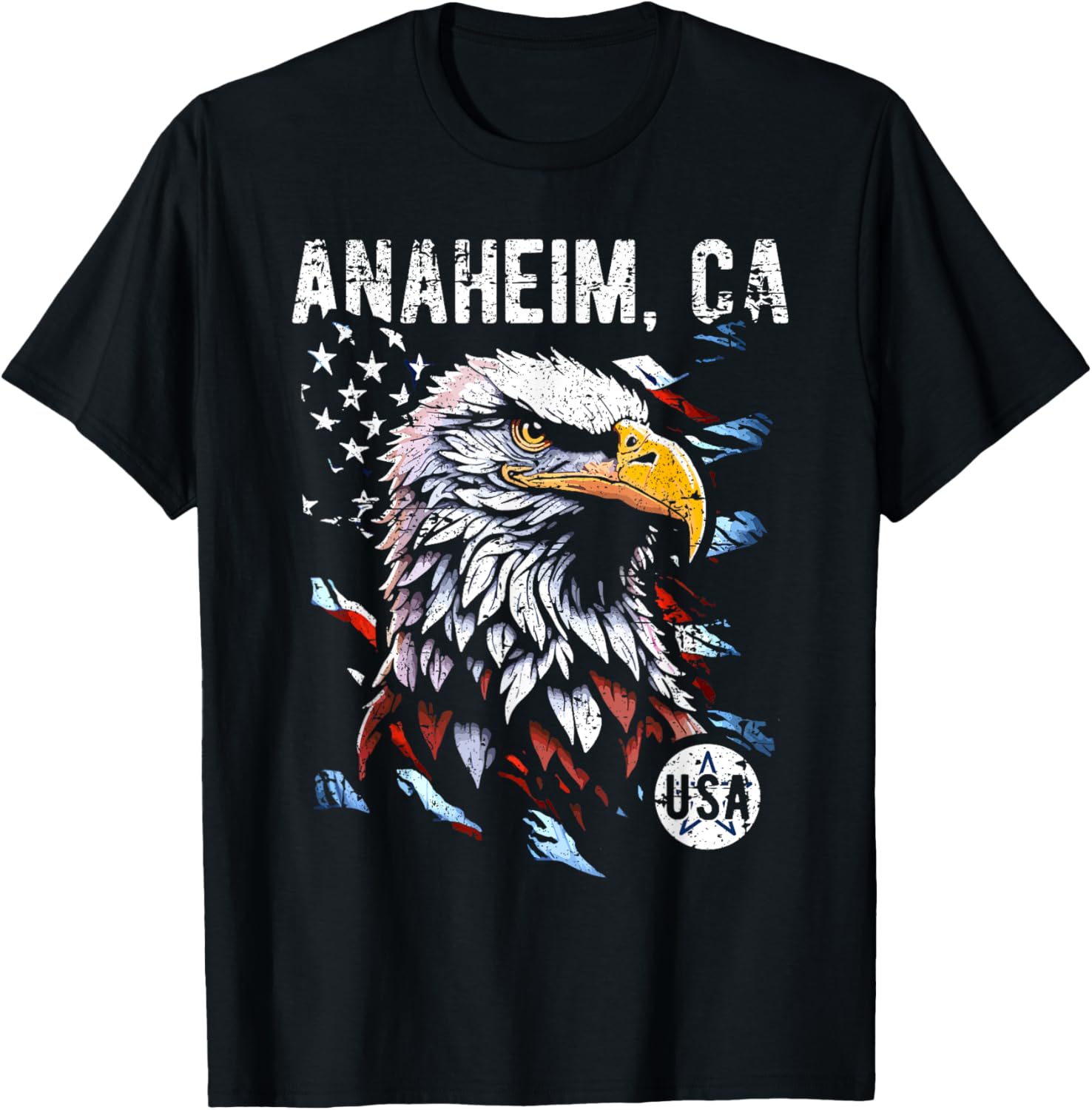 Anaheim California Patriotic Eagle USA Flag Design