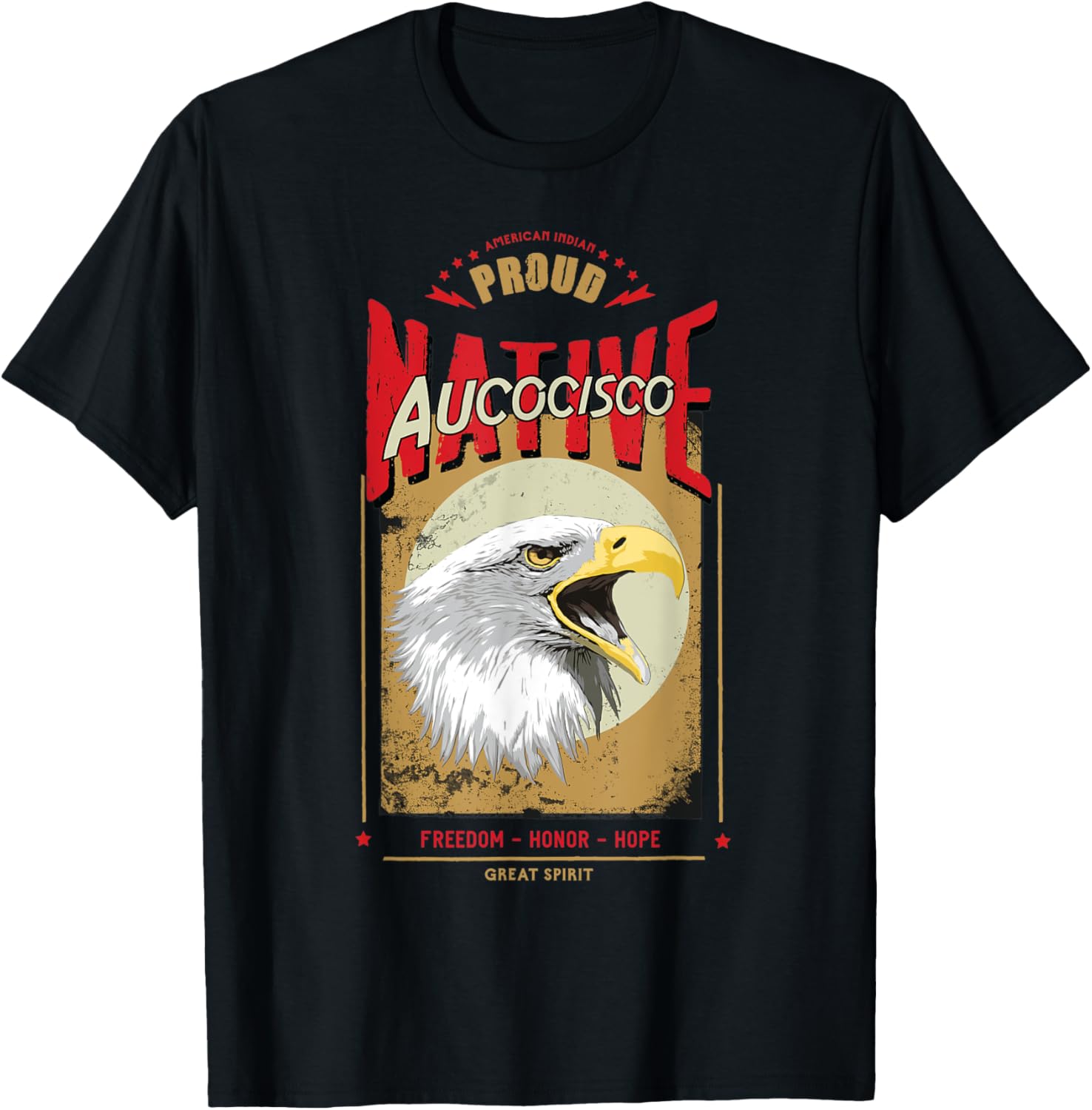 Aucocisco Native American Eagle Spirit Vintage Honor