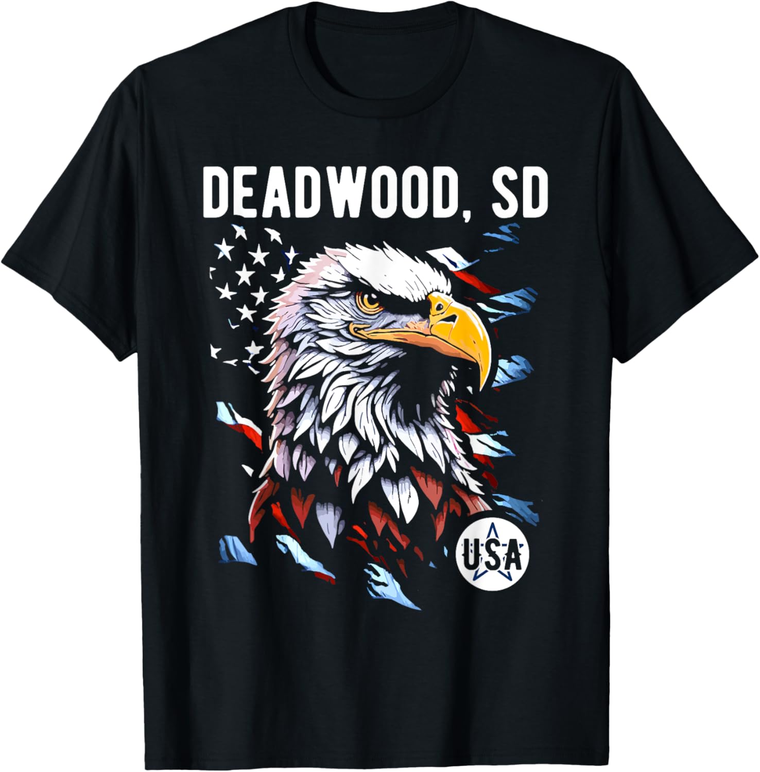 Deadwood South Dakota Patriotic Eagle USA Flag Design