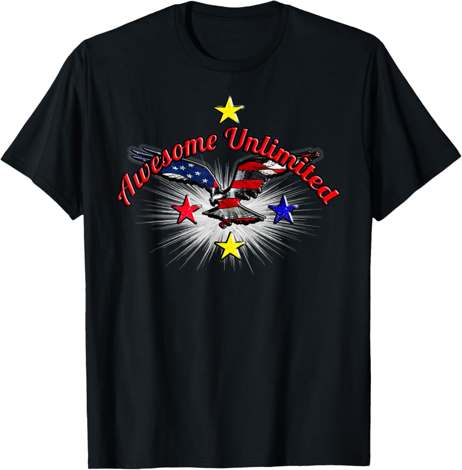 "Awesome Unlimited" American Flag Eagle graphic design