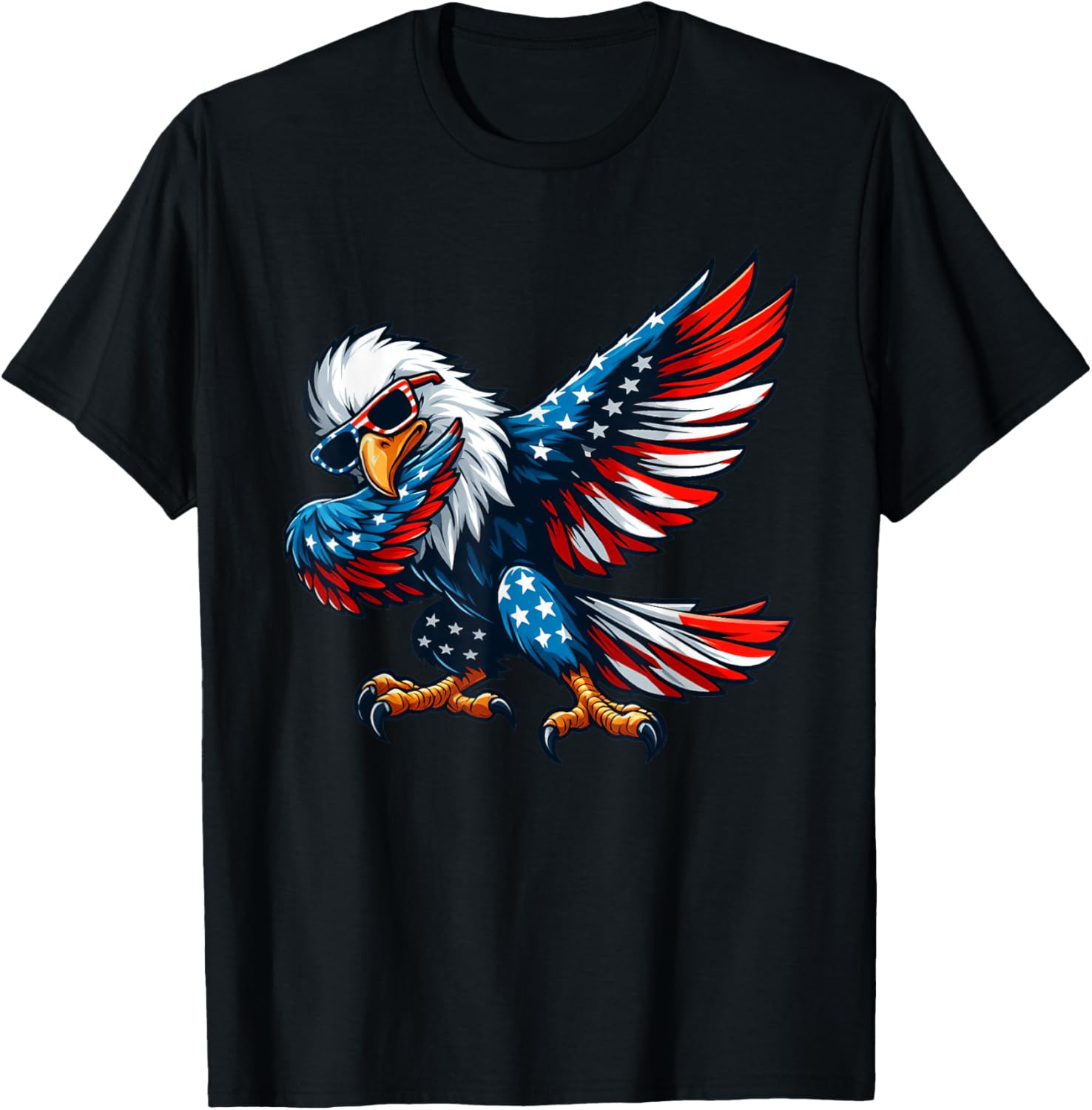 4th of July Patriotic Bald Eagle Dabbing USA Flag Kids Boys
