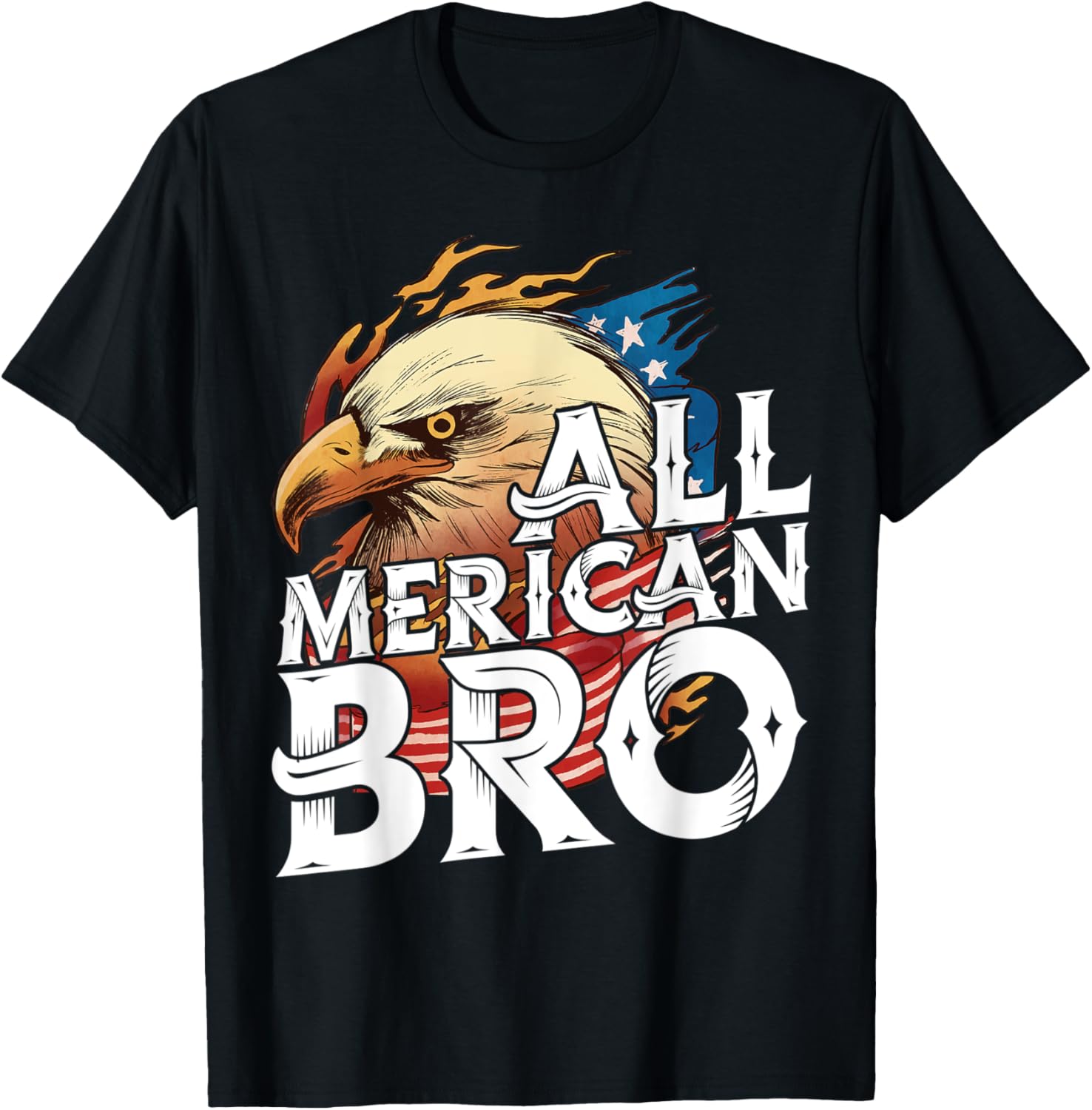 All Merican Bro 4th of July Day USA Flag Eagle Cool Brother