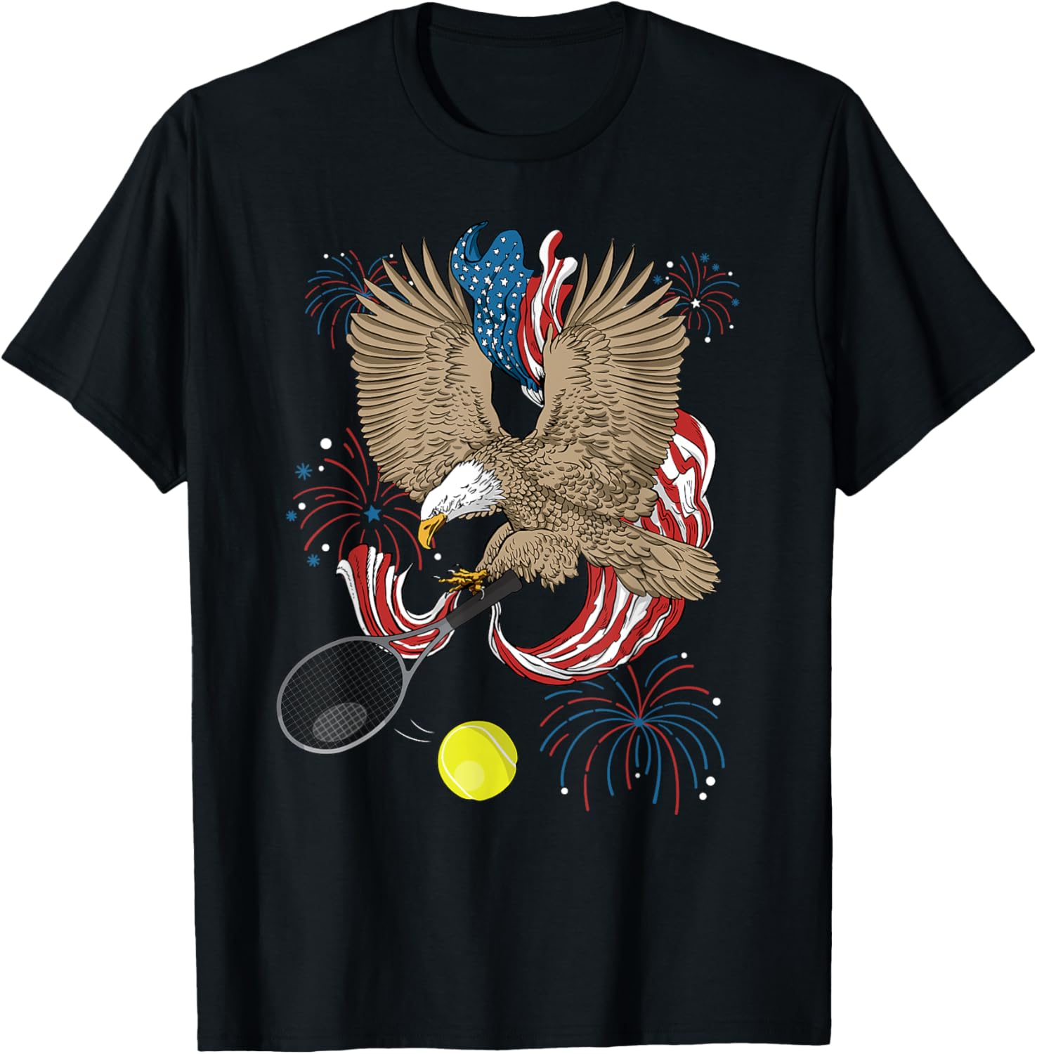 4th Of July Tennis Eagle USA Flag America Tennis Player