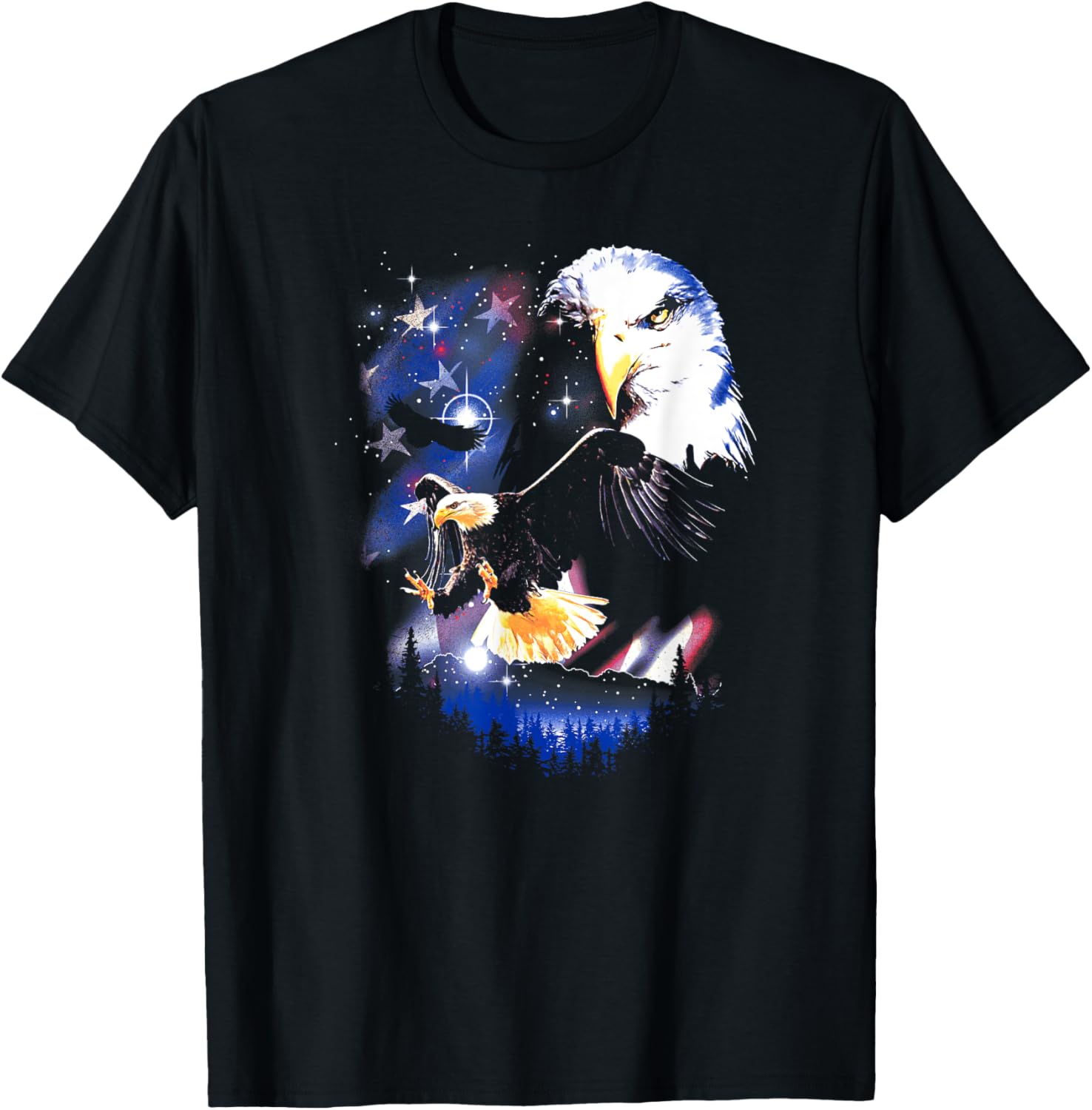 4th of July American Bald Eagle Soaring Big Face