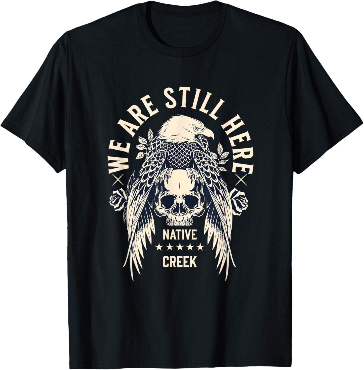 Creek Tribe We Are Here Native Indian Skull Eagle