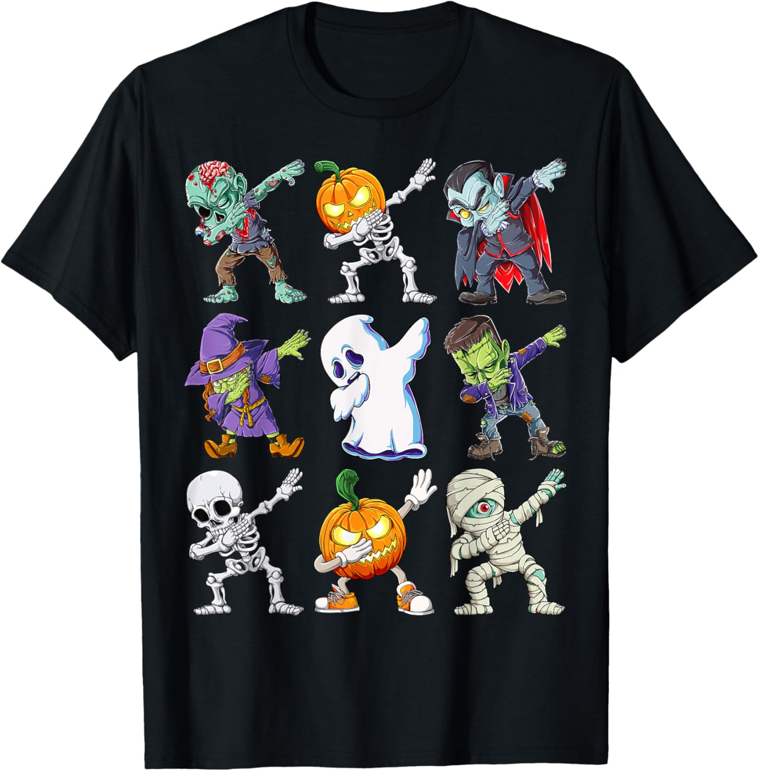 Dabbing Halloween Boys Skeleton Zombie Scary Pumpkin Mummy