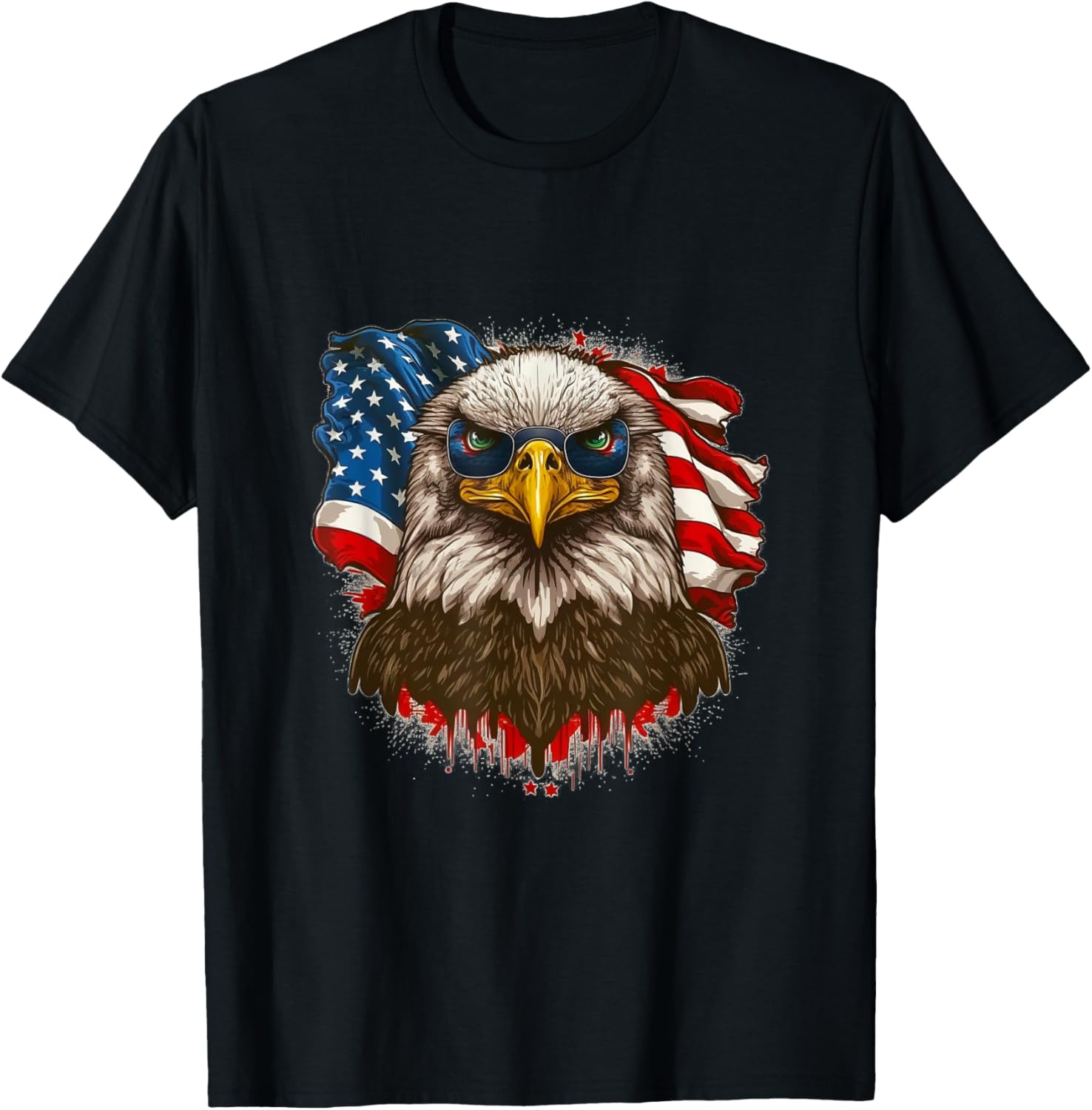 Bald eagle with USA flag
