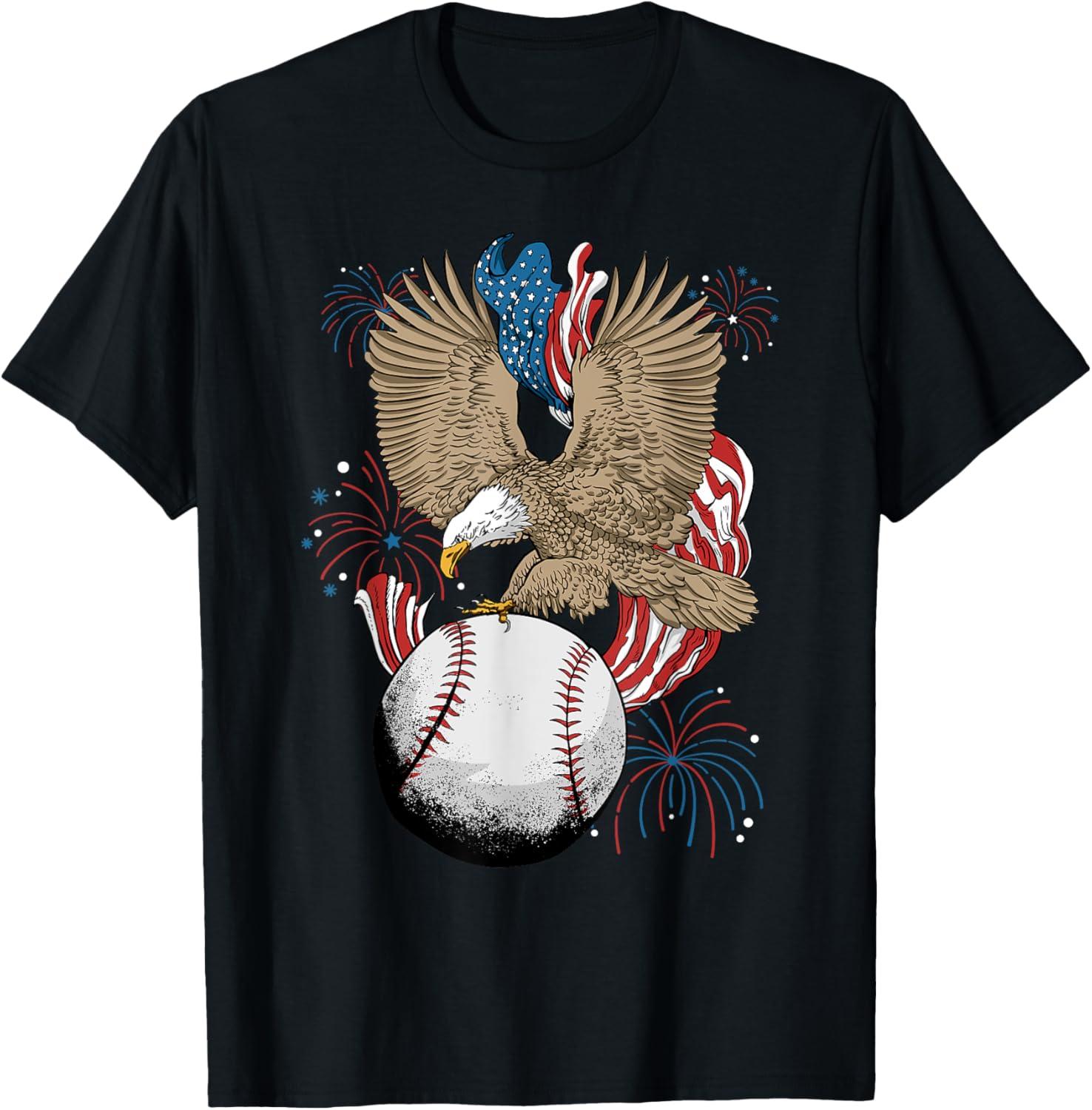 4th Of July Baseball Eagle USA Flag Independence America