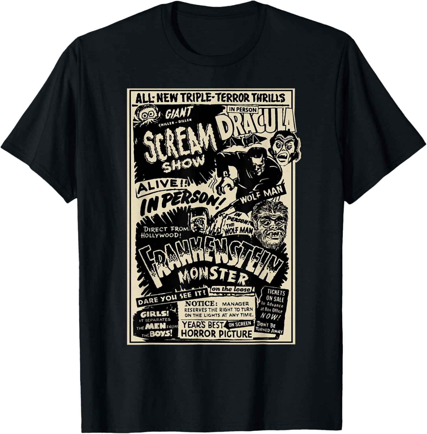 Horror Movie Monster Mummy Dracula Werewolf Frankenstein