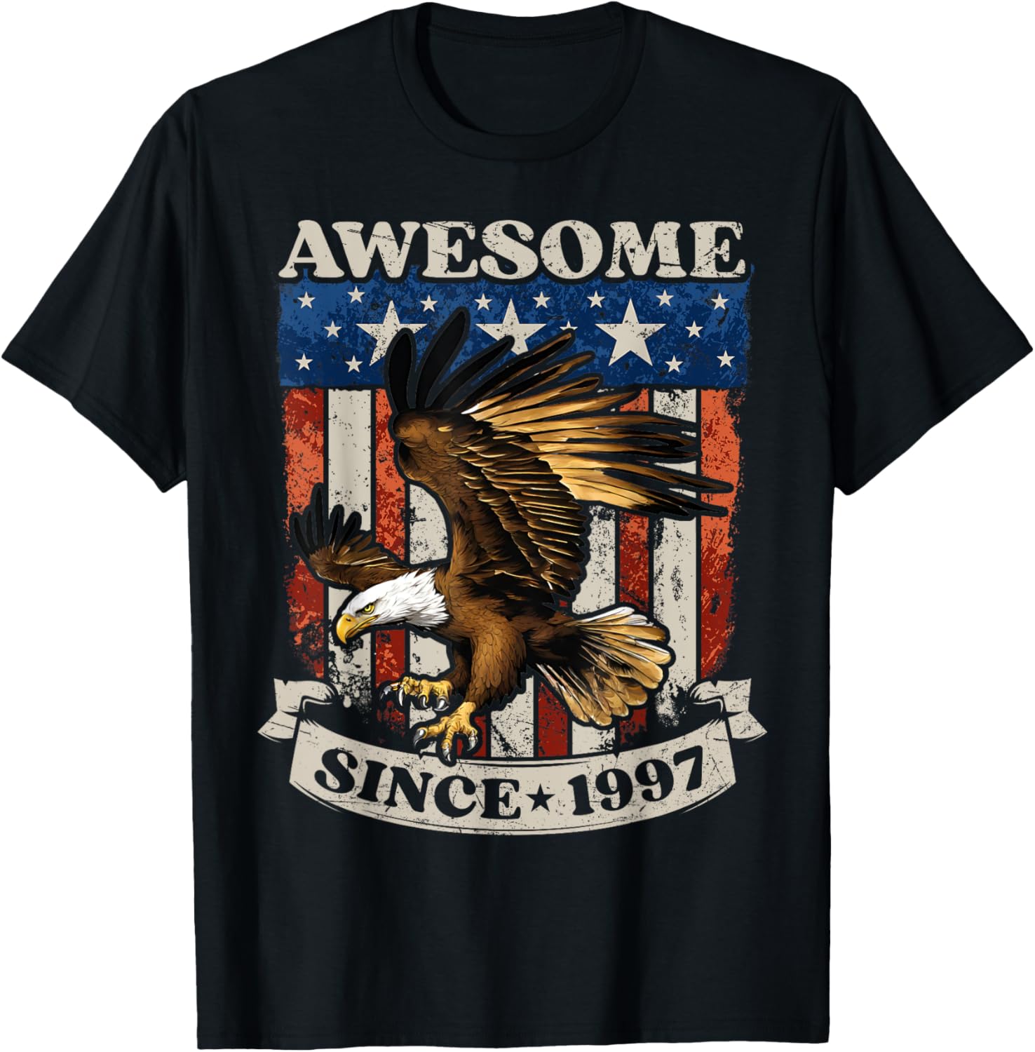 27 Years Old Awesome Since 1997 USA American Flag Eagle BDay