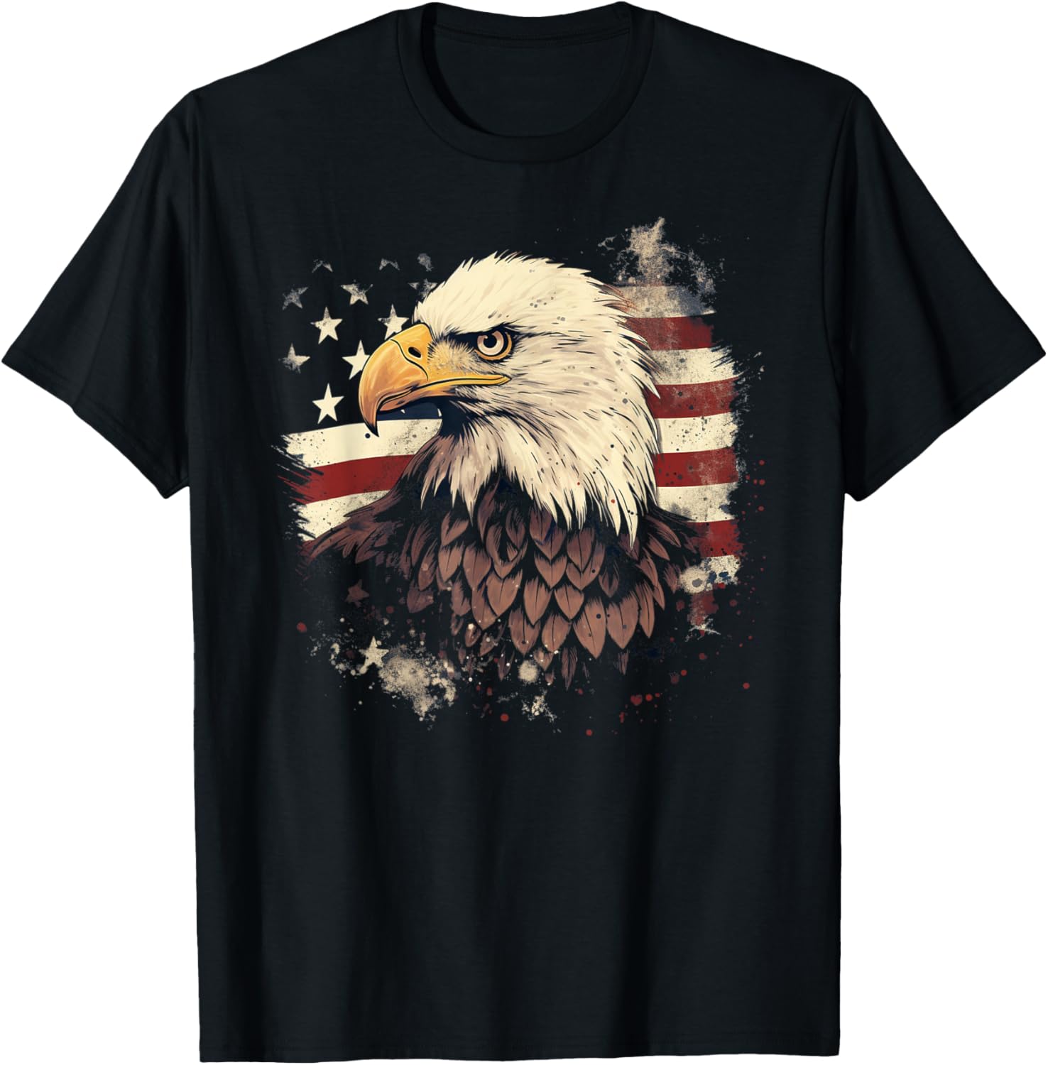 American Bald Eagle with US Flag