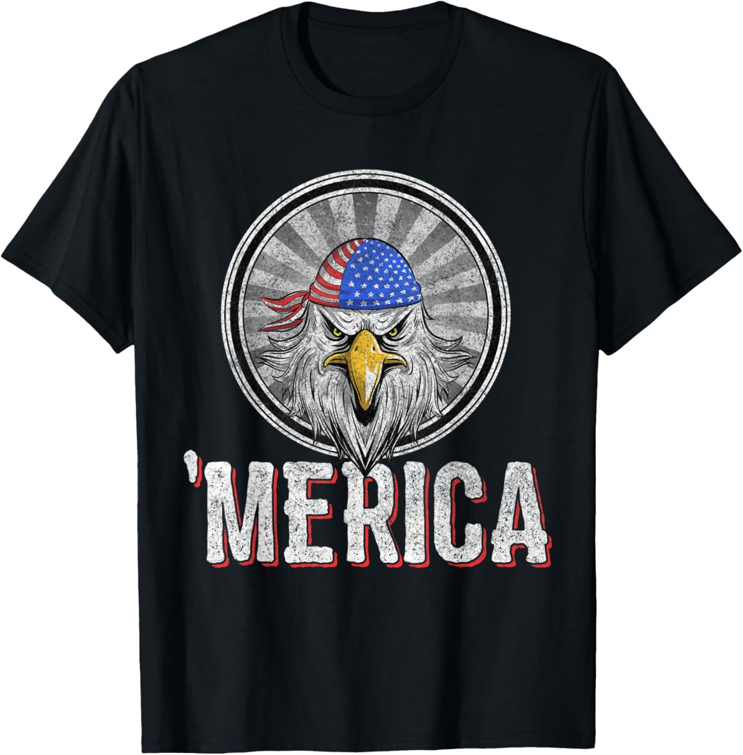 4th of July 'Merica Bald Eagle USA Flag Doo Rag Patriotic T-Shirt for Women Kids Men