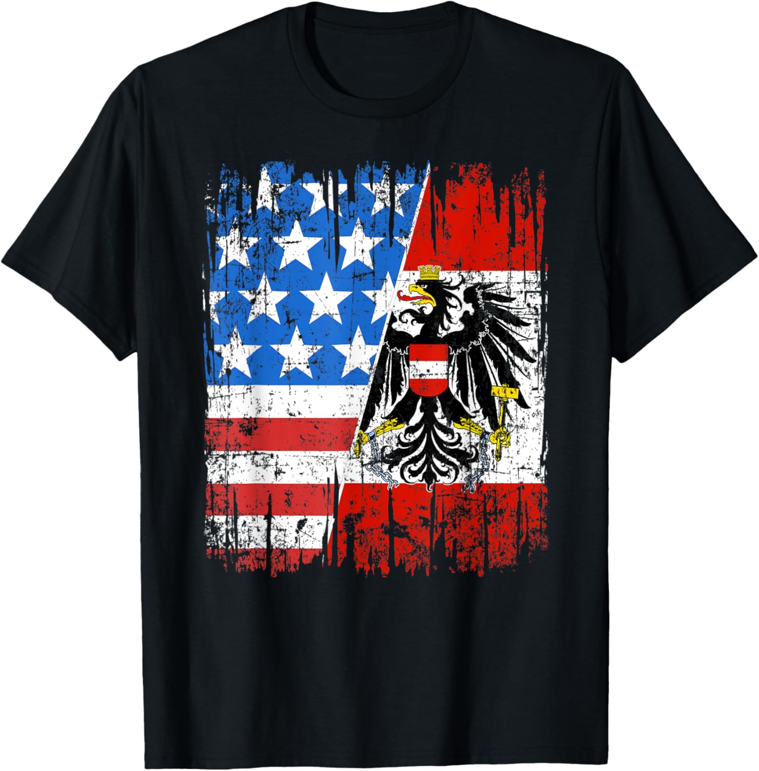 Austrian American Flag Austria Eagle Usa Osterreich T-Shirt for Women Kids Men