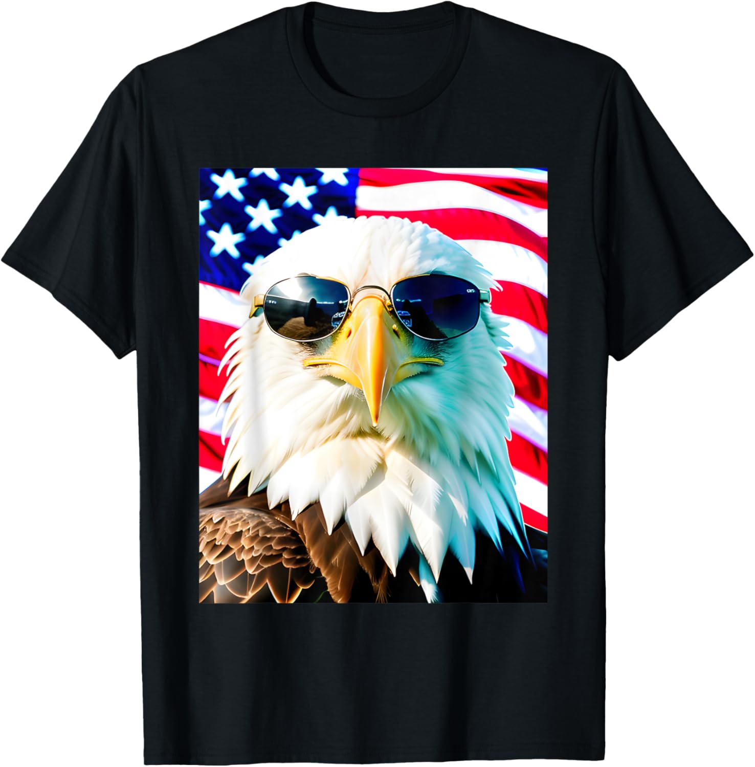 American Eagle with shades, american flag