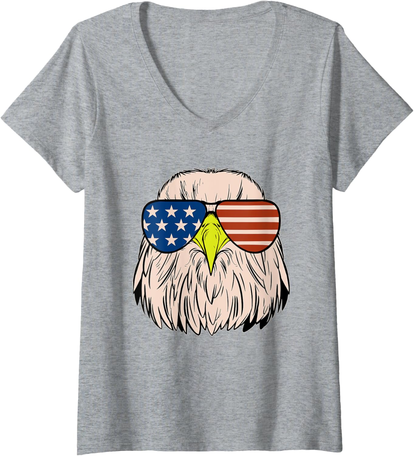 4th of July Eagle Patriotic American V-Neck