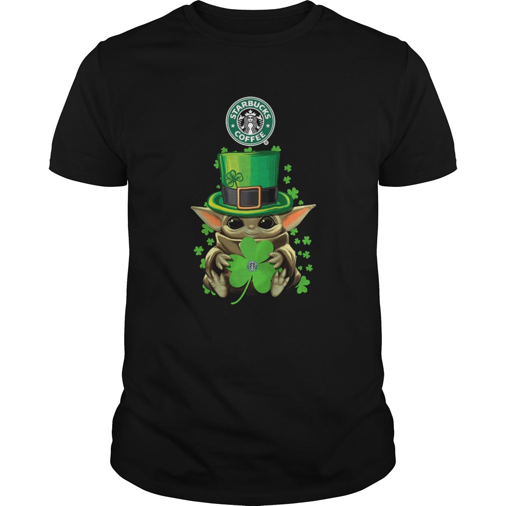 Baby Yoda St Patricks Day Hug Starbucks Coffee shirt