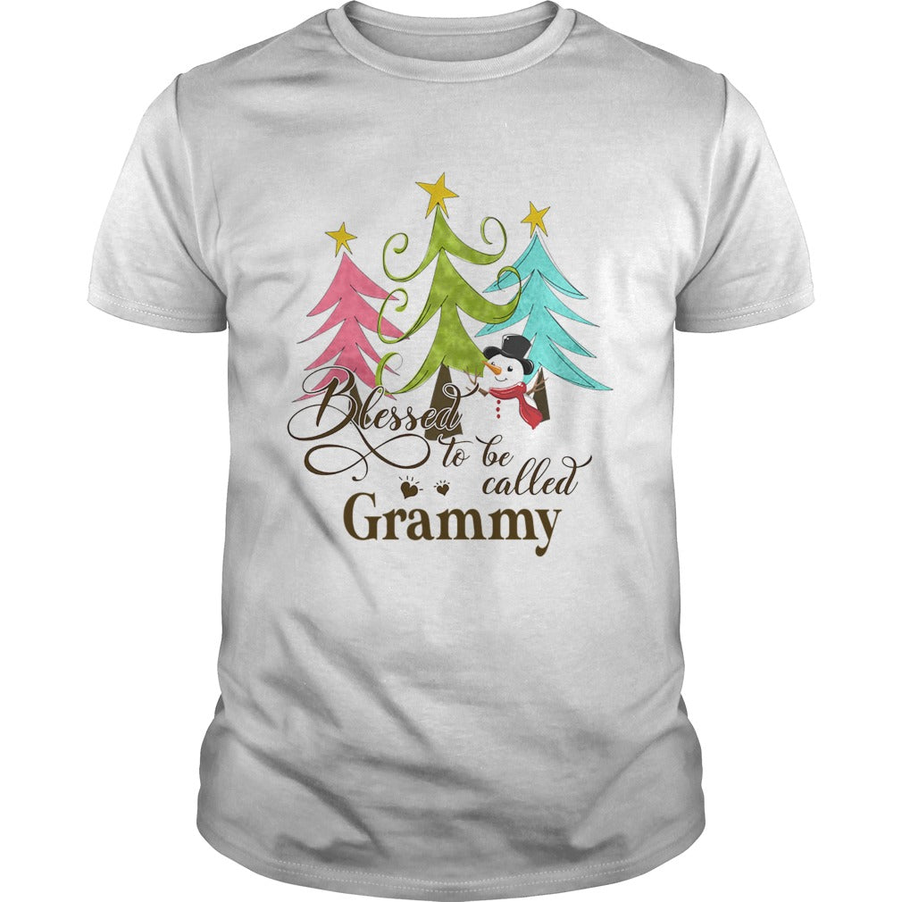 Blessed To Be Called Grammy Tree Snowman Christmas shirt